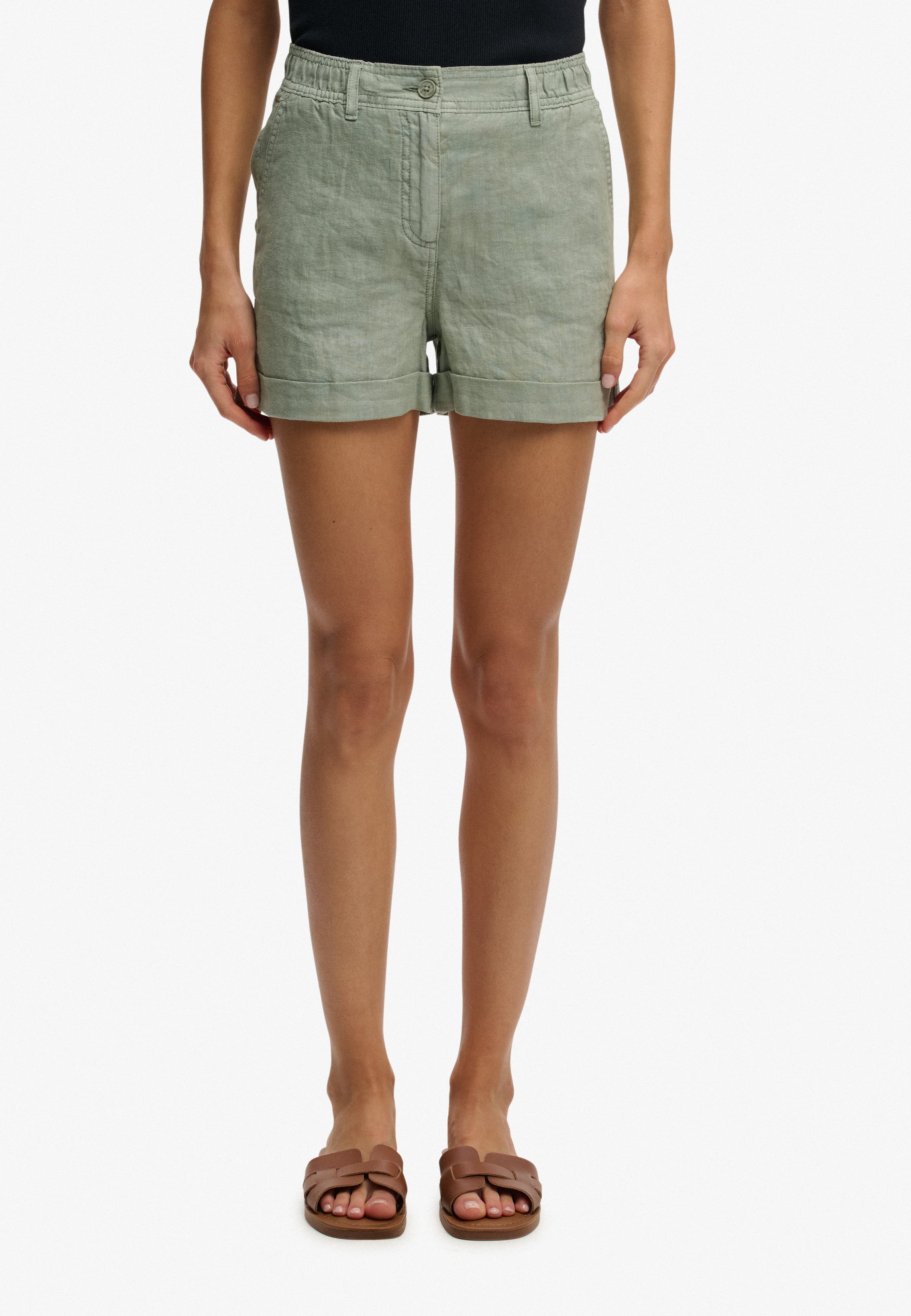 Mid Rise Linen Short
