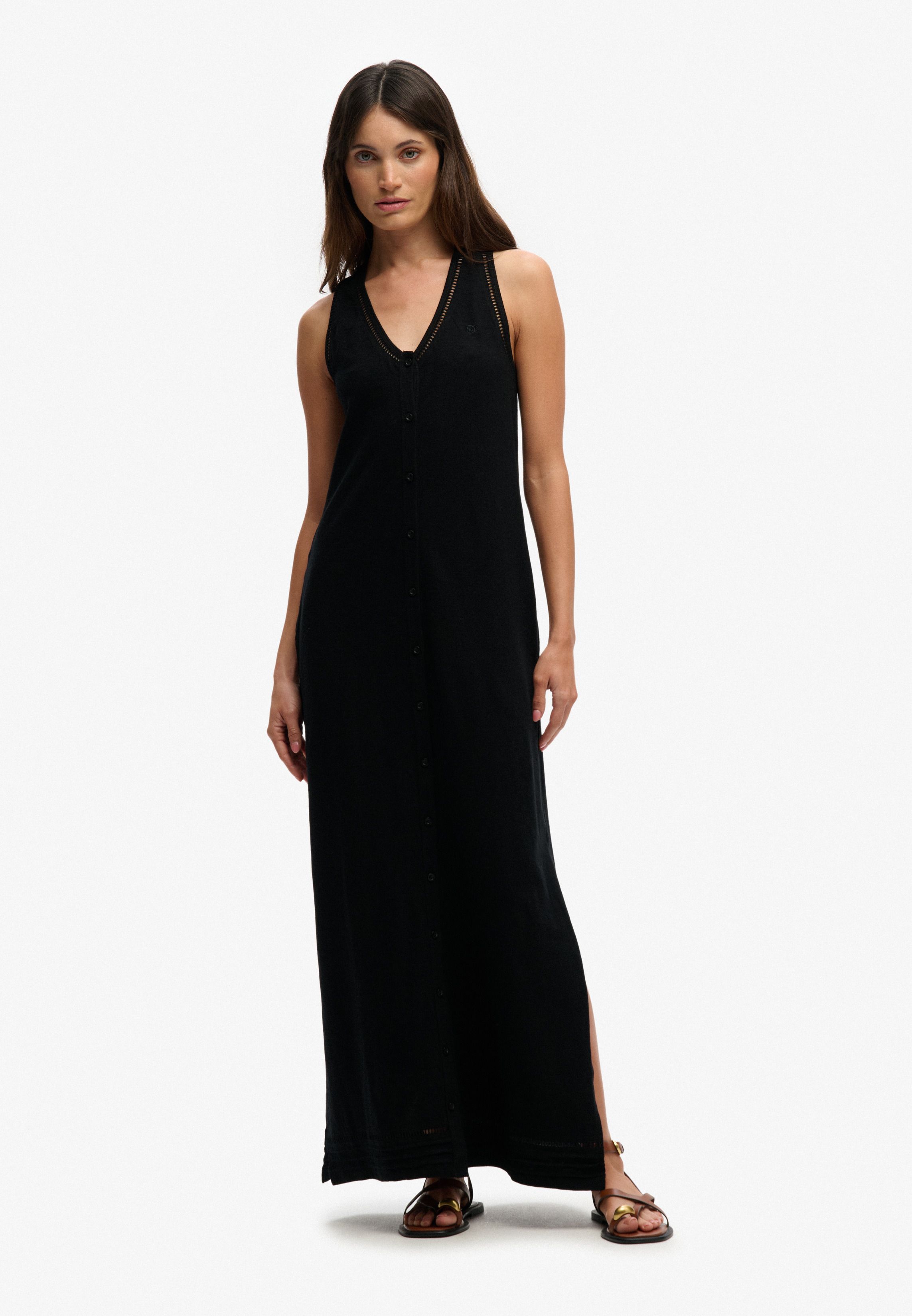 Laddered Jersey Maxi Dress