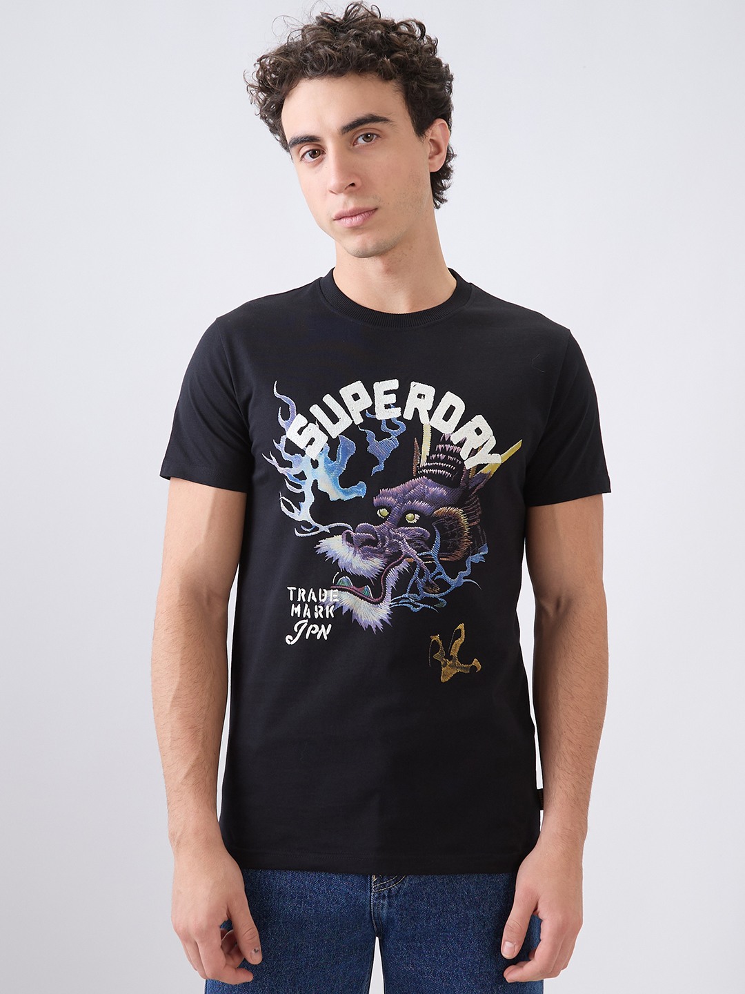 Harajuku Dragon Emb T-Shirt