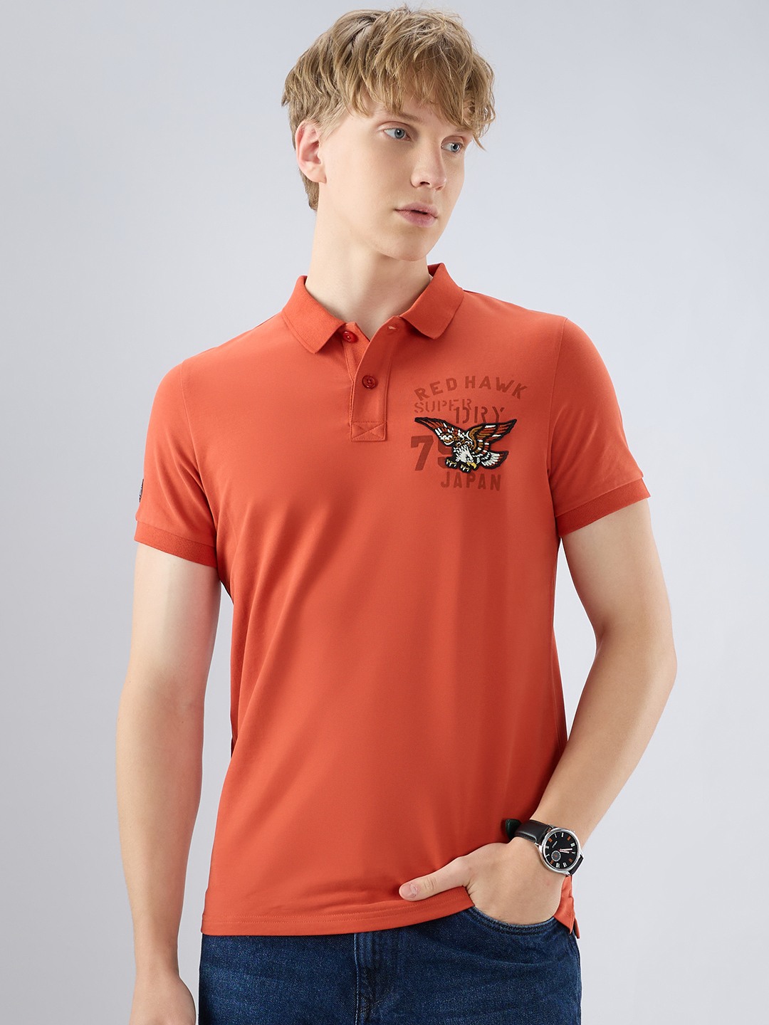 Sd Red Hawk Badge Polo