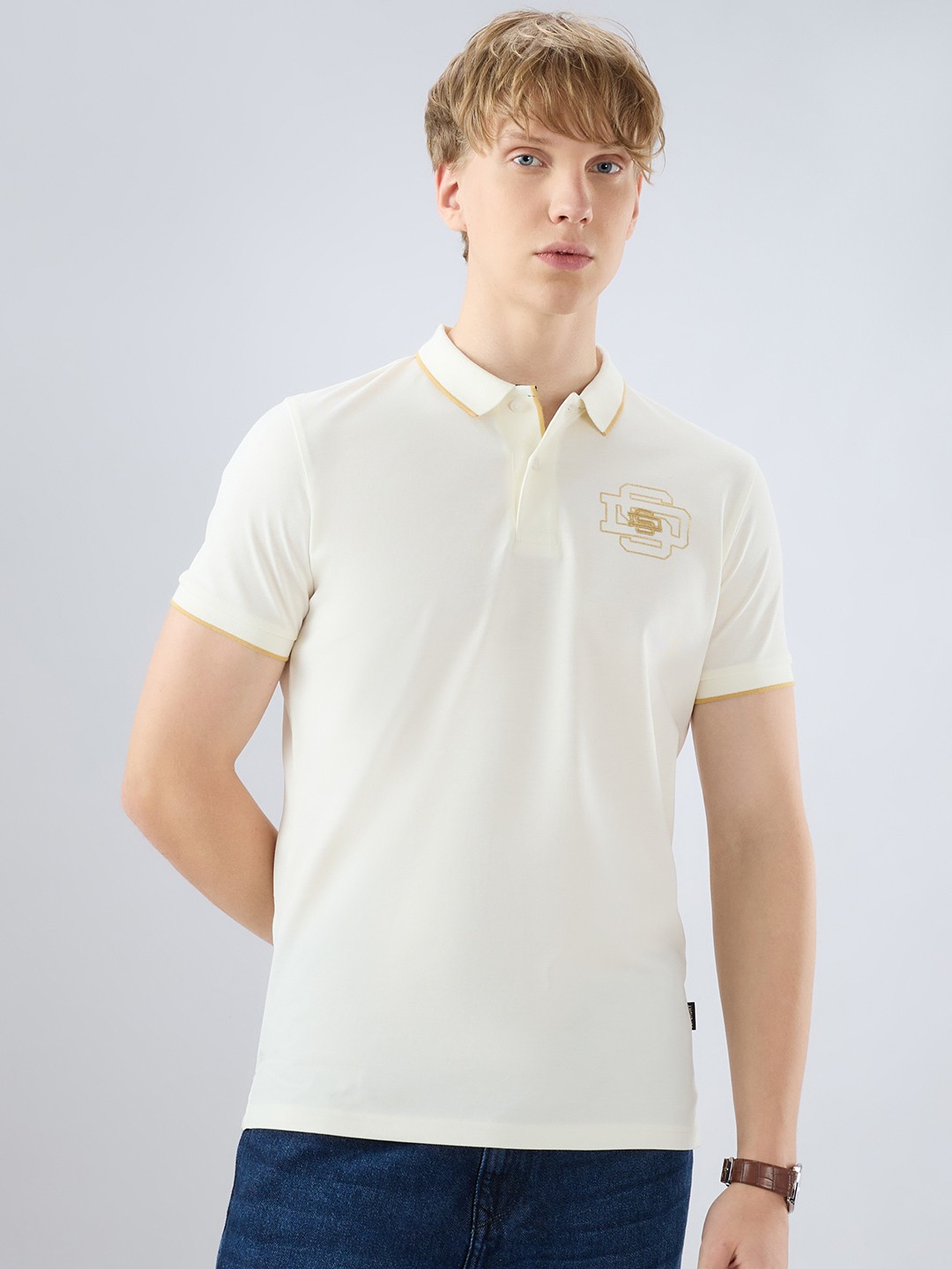 Luxe Foil Embroidered Polo