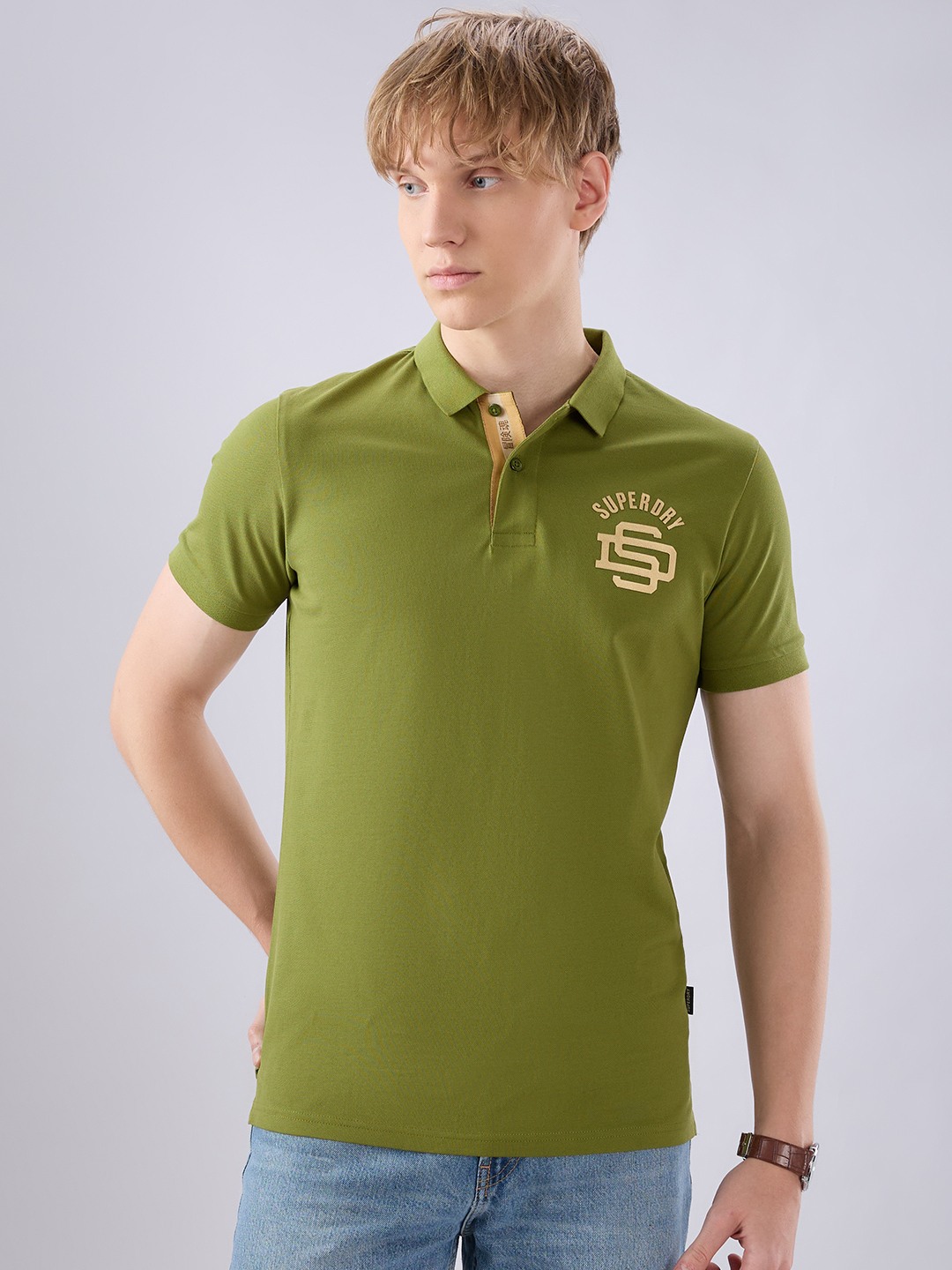 Metallic Foil Placket Polo