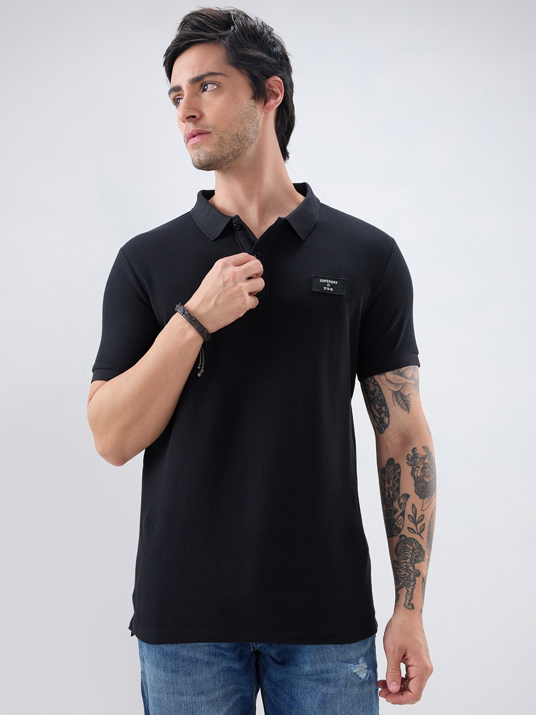 Superdry Solid Textured Pique Polo