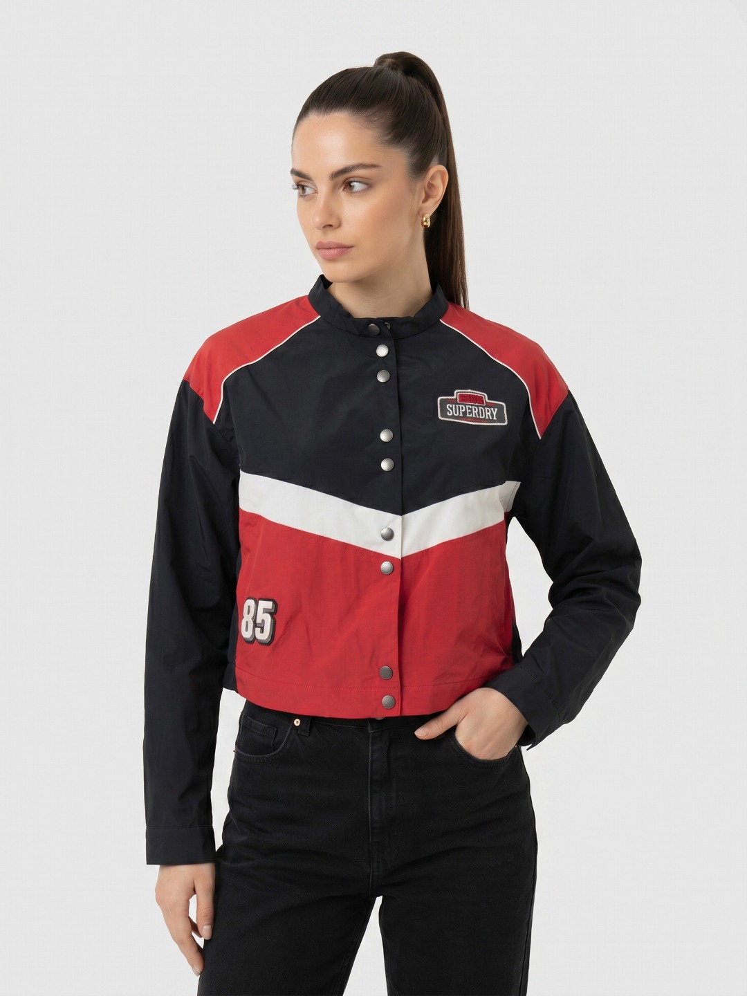 NYLON RACING CROP JACKET