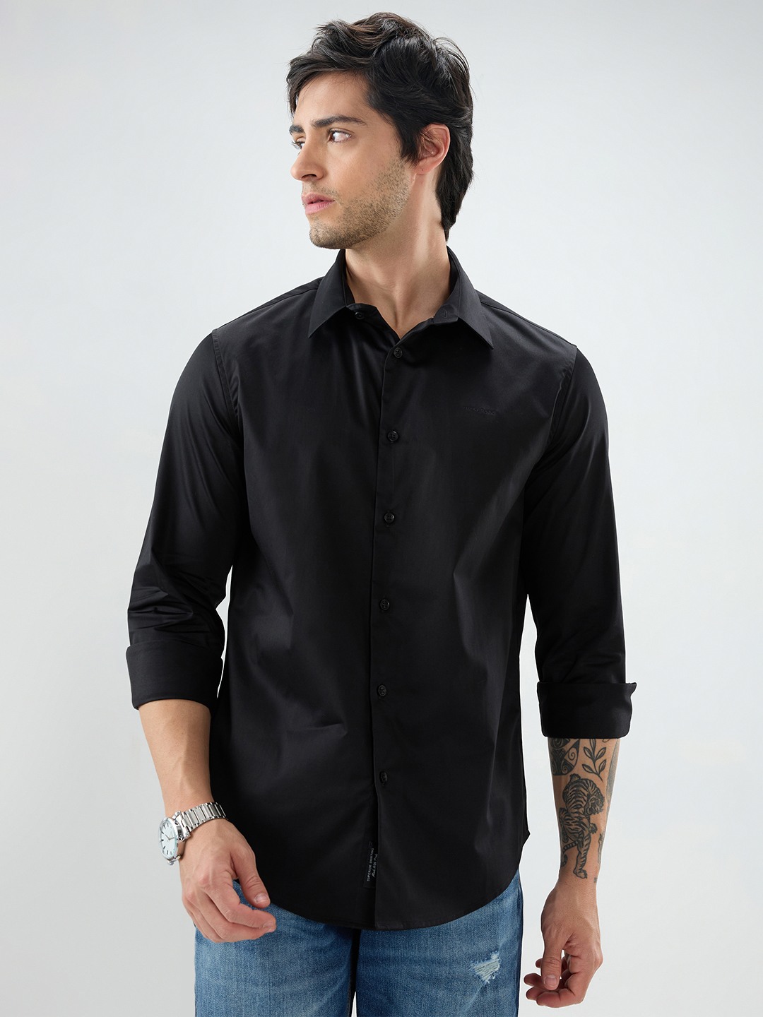 Sd Luxe Stretch Satin Classic Core Shirt