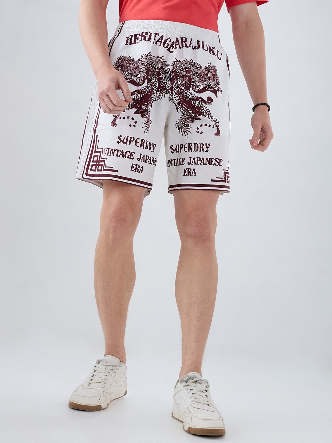 Dragon Border Print Shorts