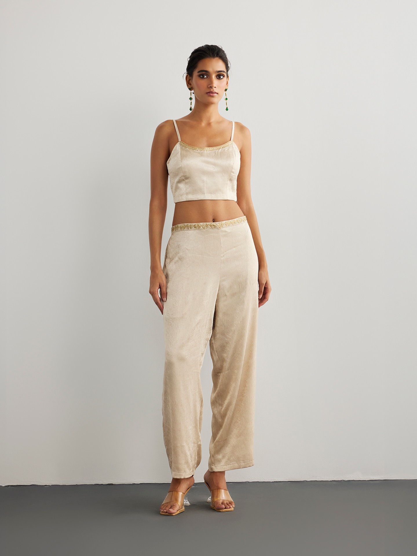 Dusty Beige Mehroz Jacket Set