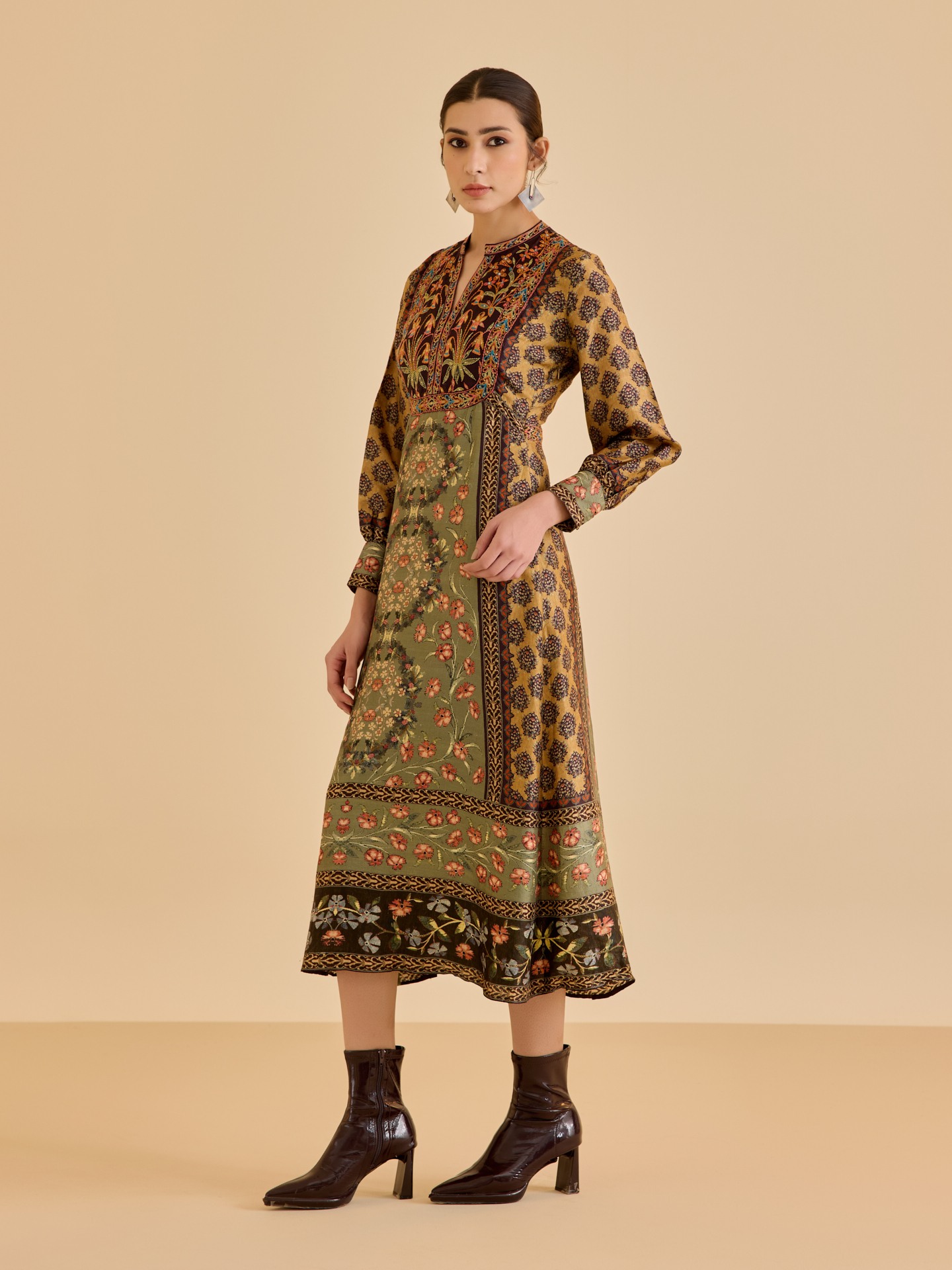 Khaki Black Albina Dress