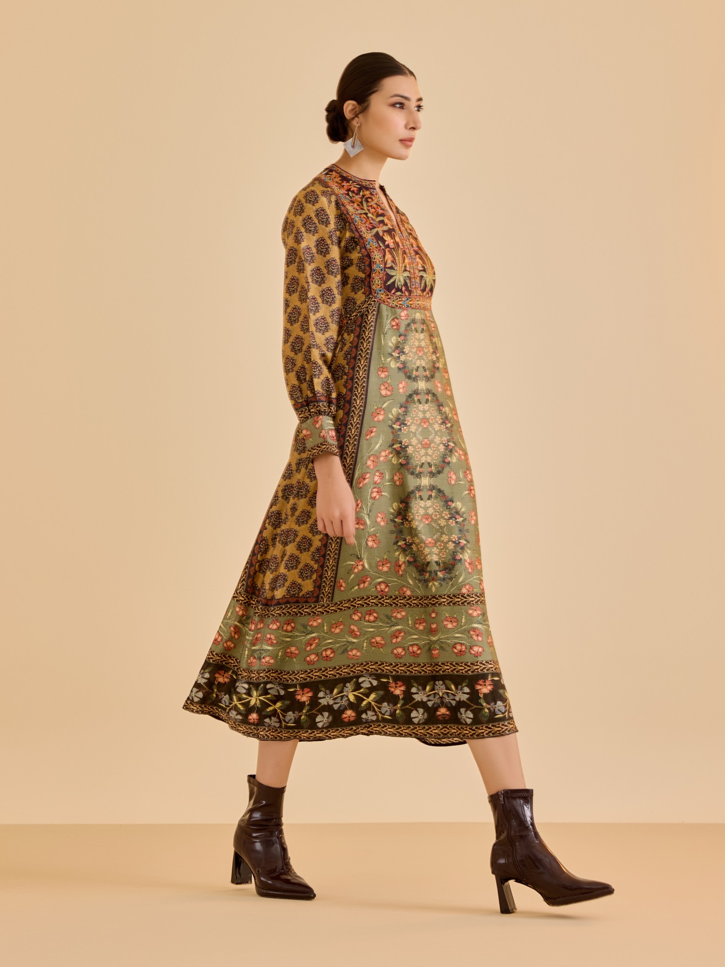 Khaki Black Albina Dress