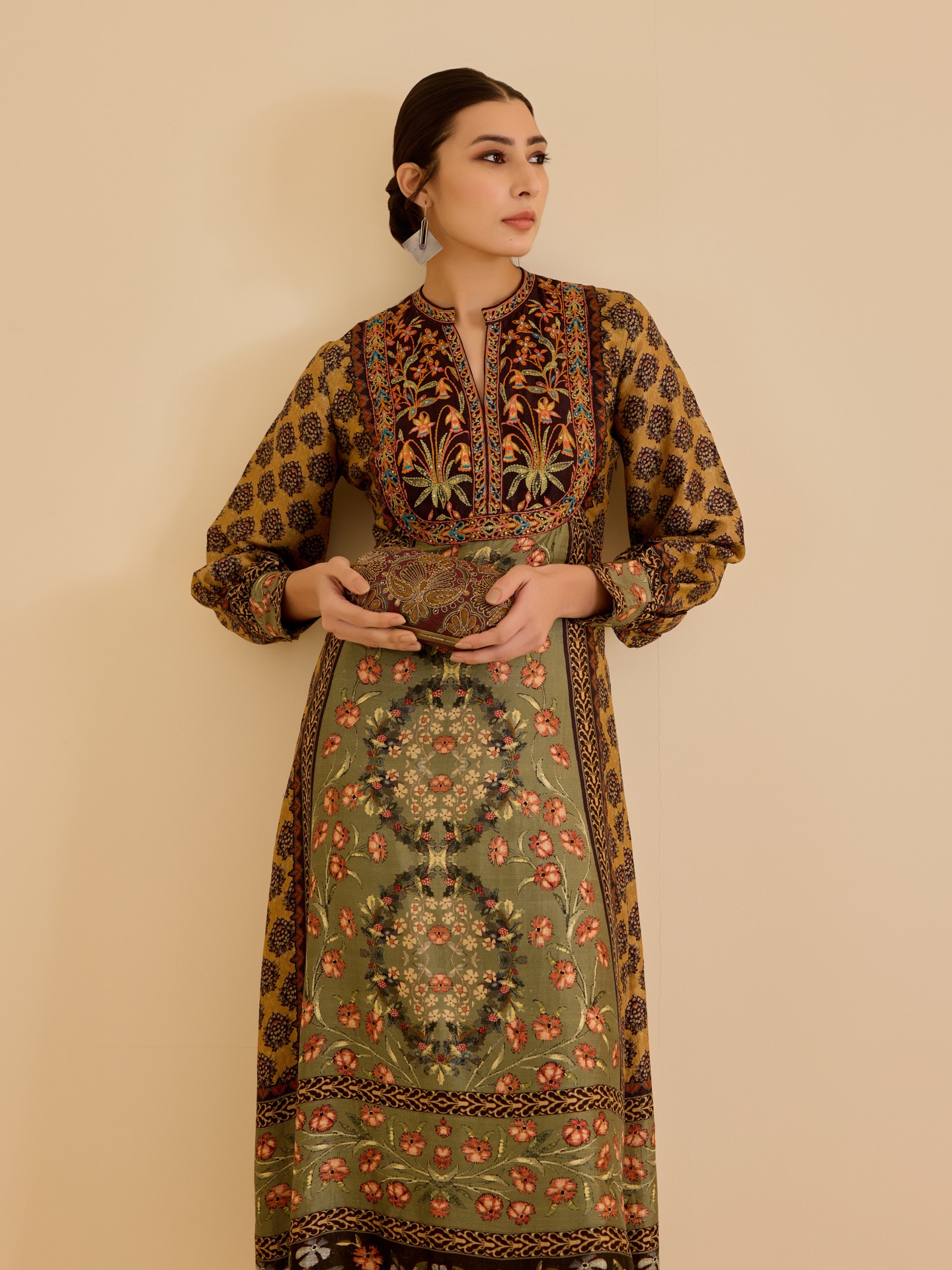 Khaki Black Albina Dress