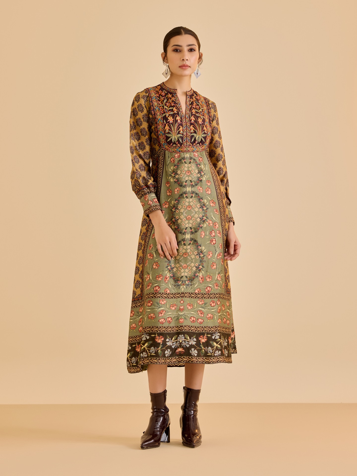 Khaki Black Albina Dress