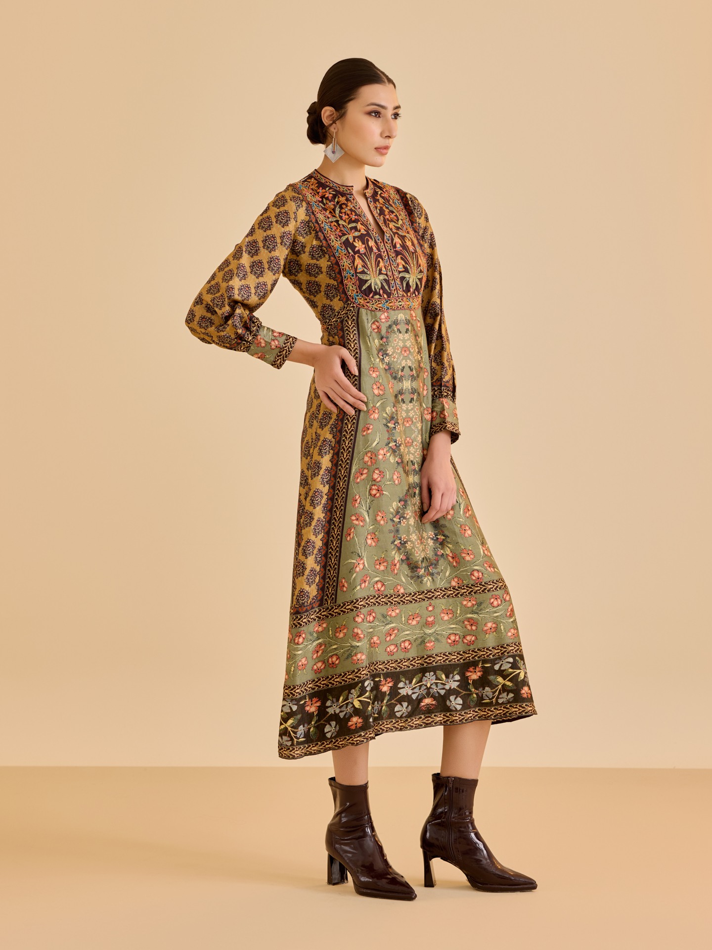 Khaki Black Albina Dress