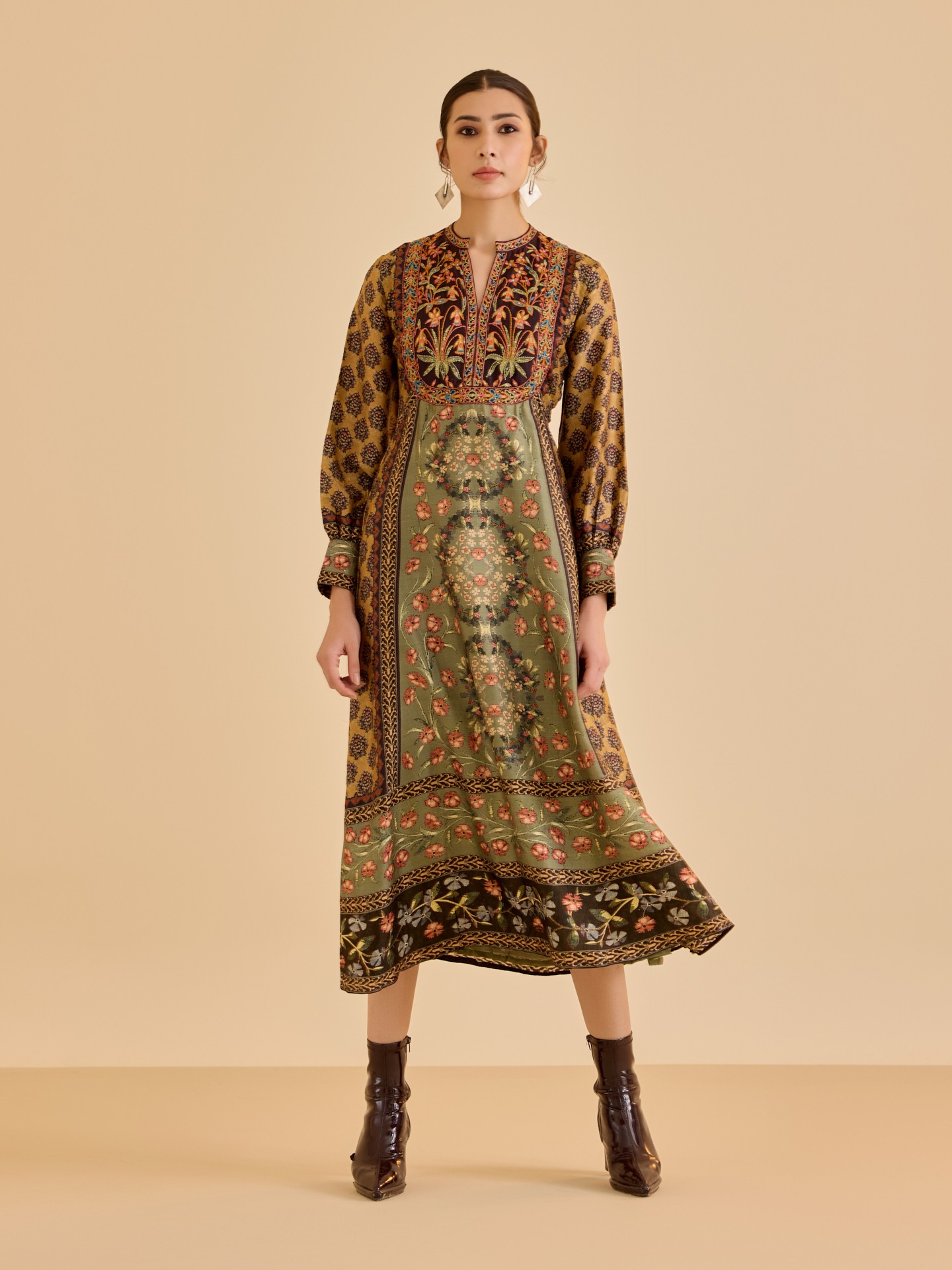 Khaki Black Albina Dress