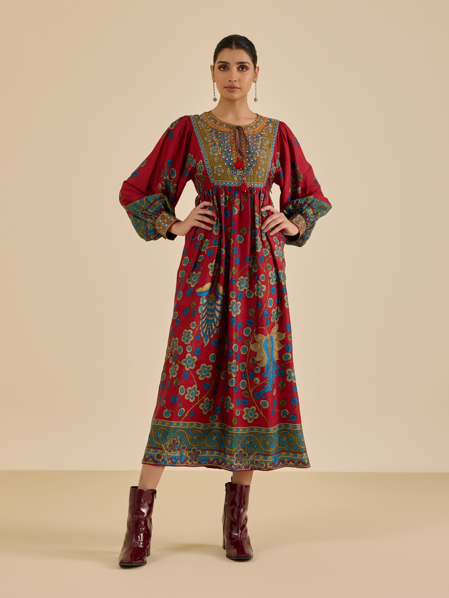 Burgundy Temple Dress