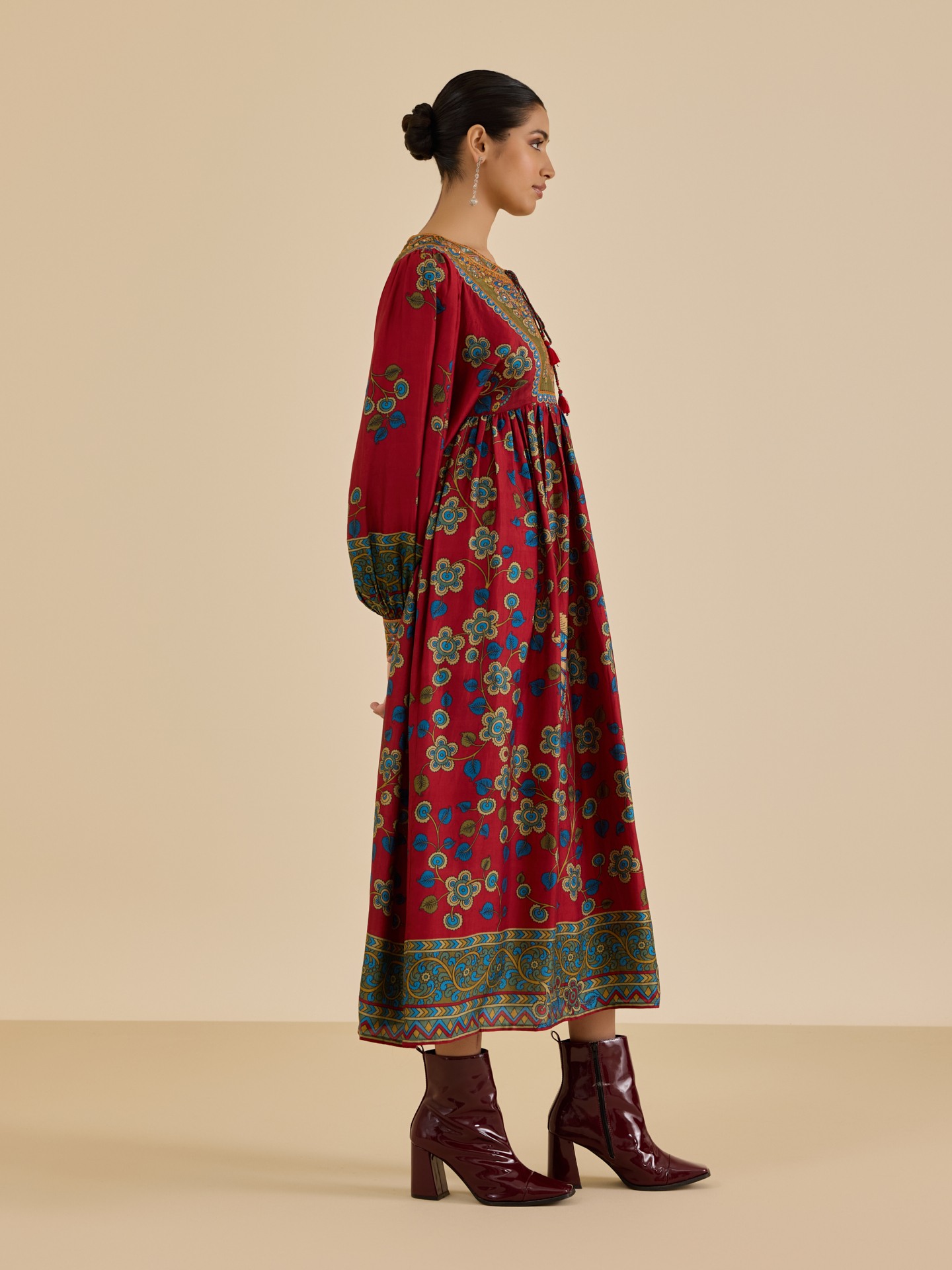 Burgundy Temple Dress