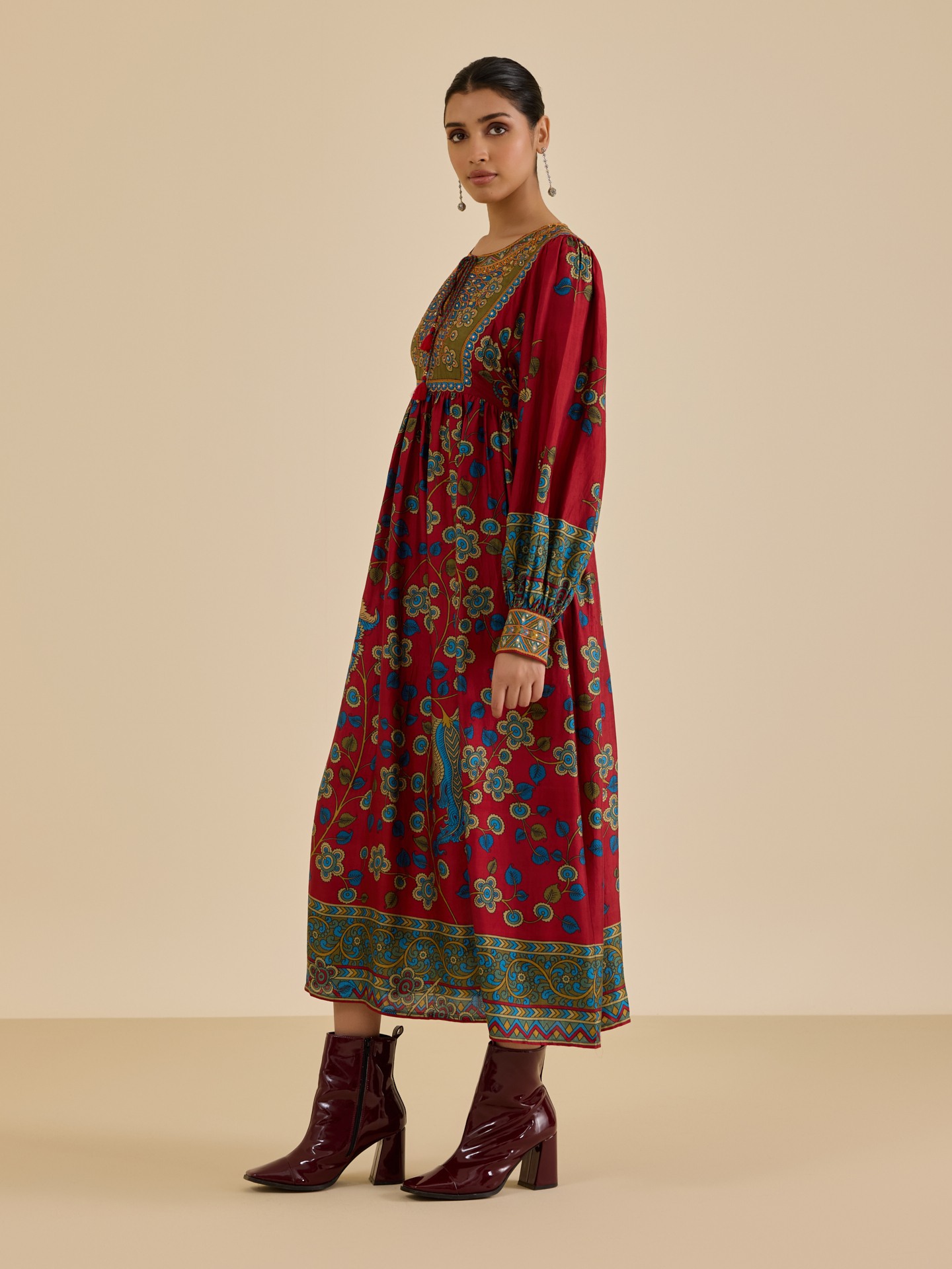 Burgundy Temple Dress