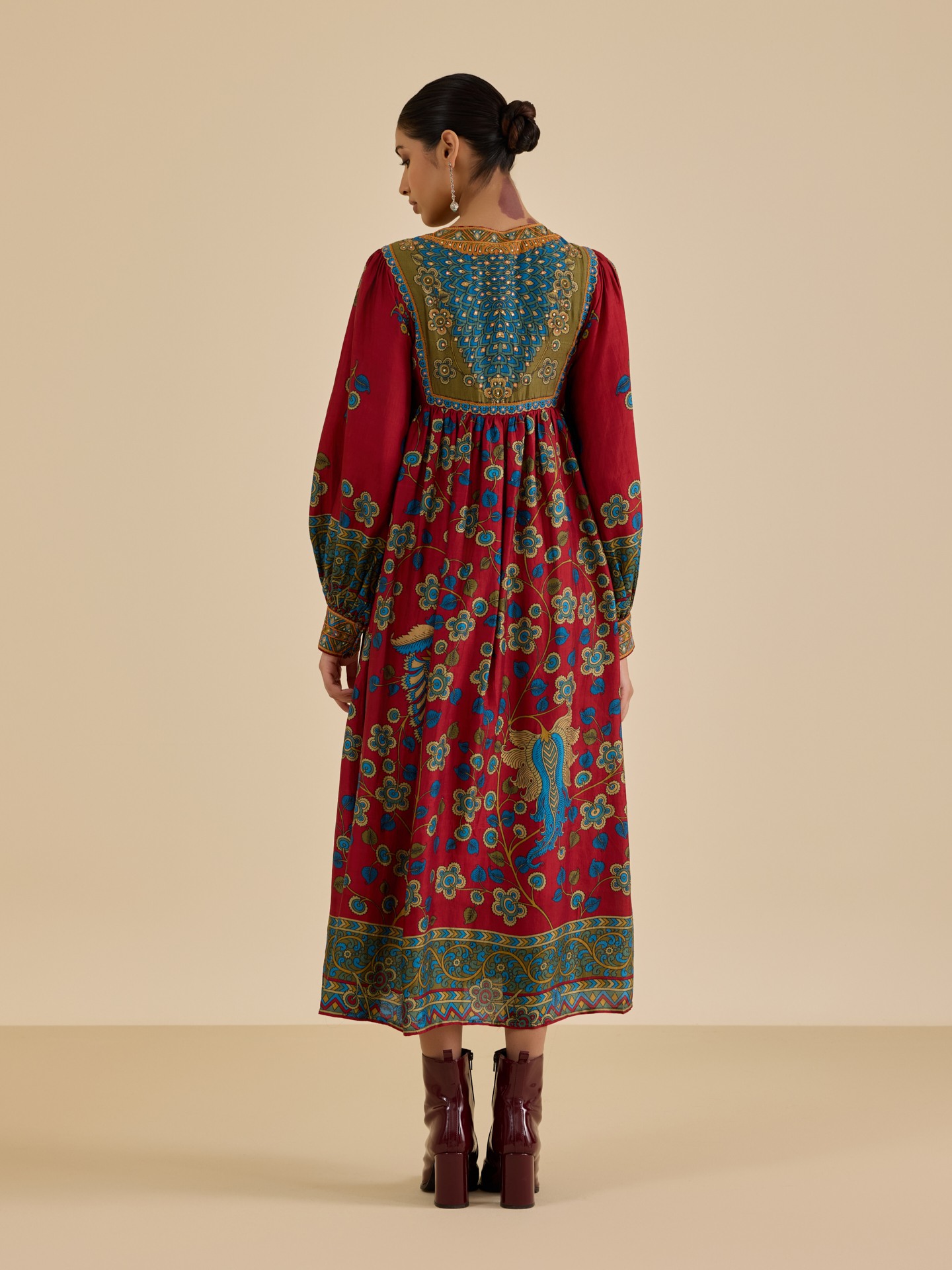 Burgundy Temple Dress