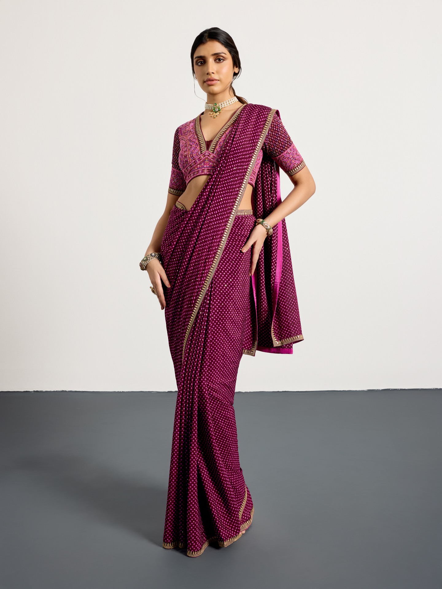 Prune Prina Saree