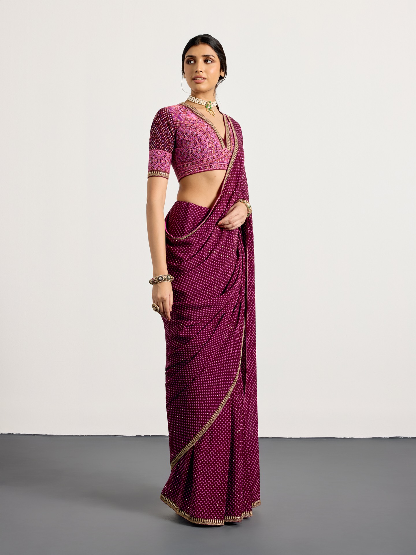Prune Prina Saree