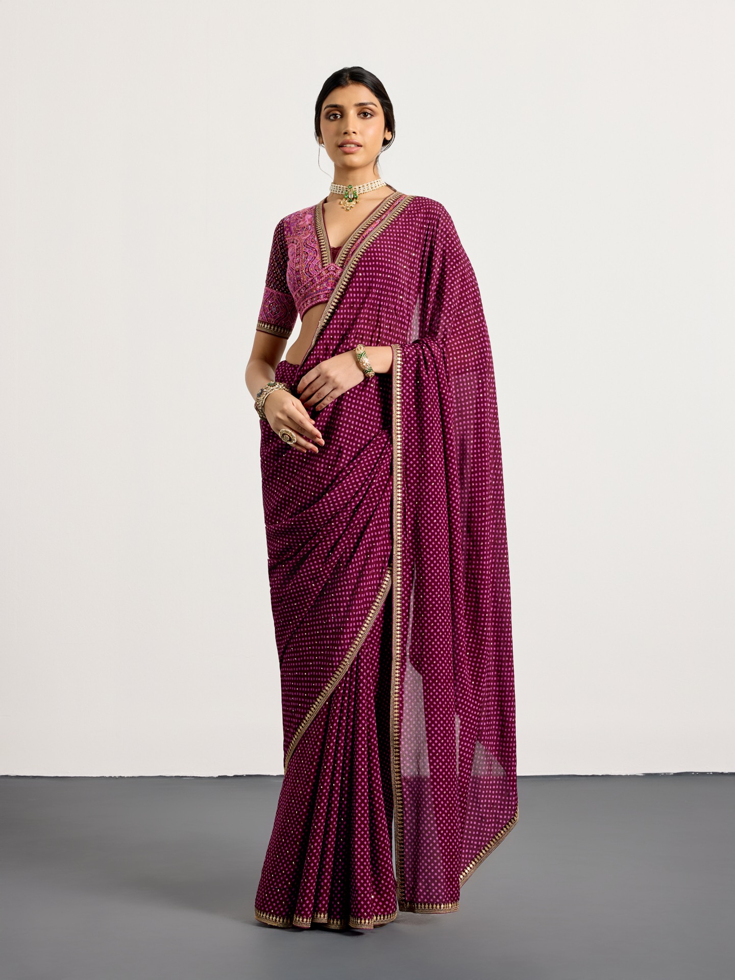 Prune Prina Saree