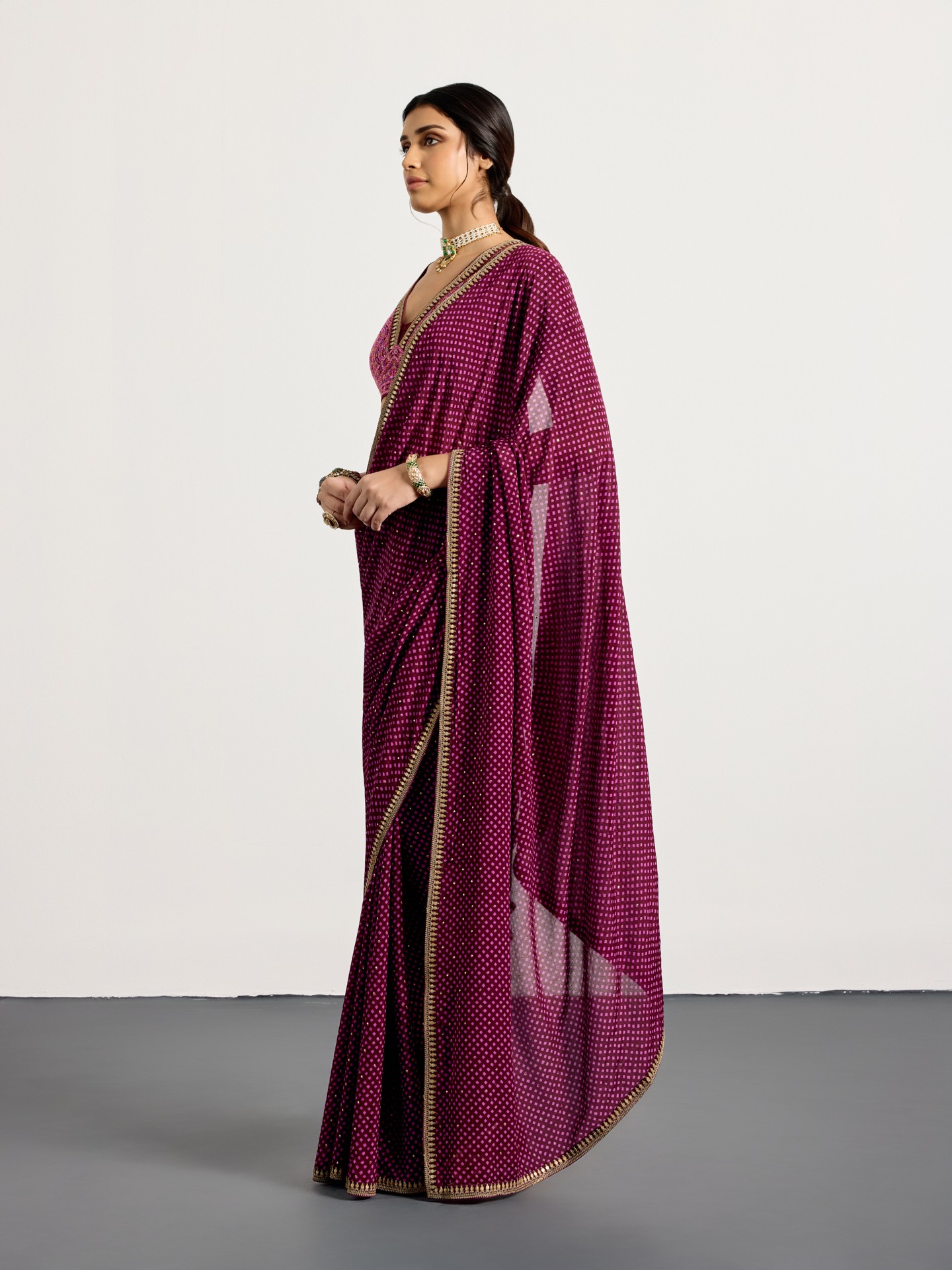 Prune Prina Saree