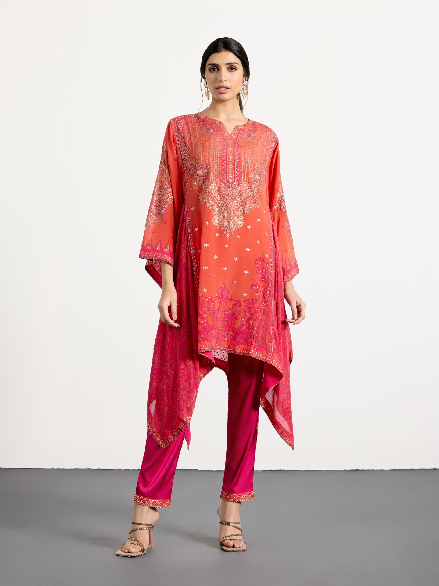 Fuchsia Coral Krishna Ensemble