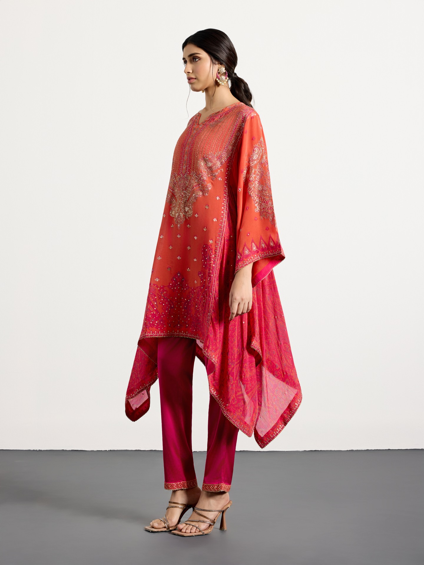 Fuchsia Coral Krishna Ensemble
