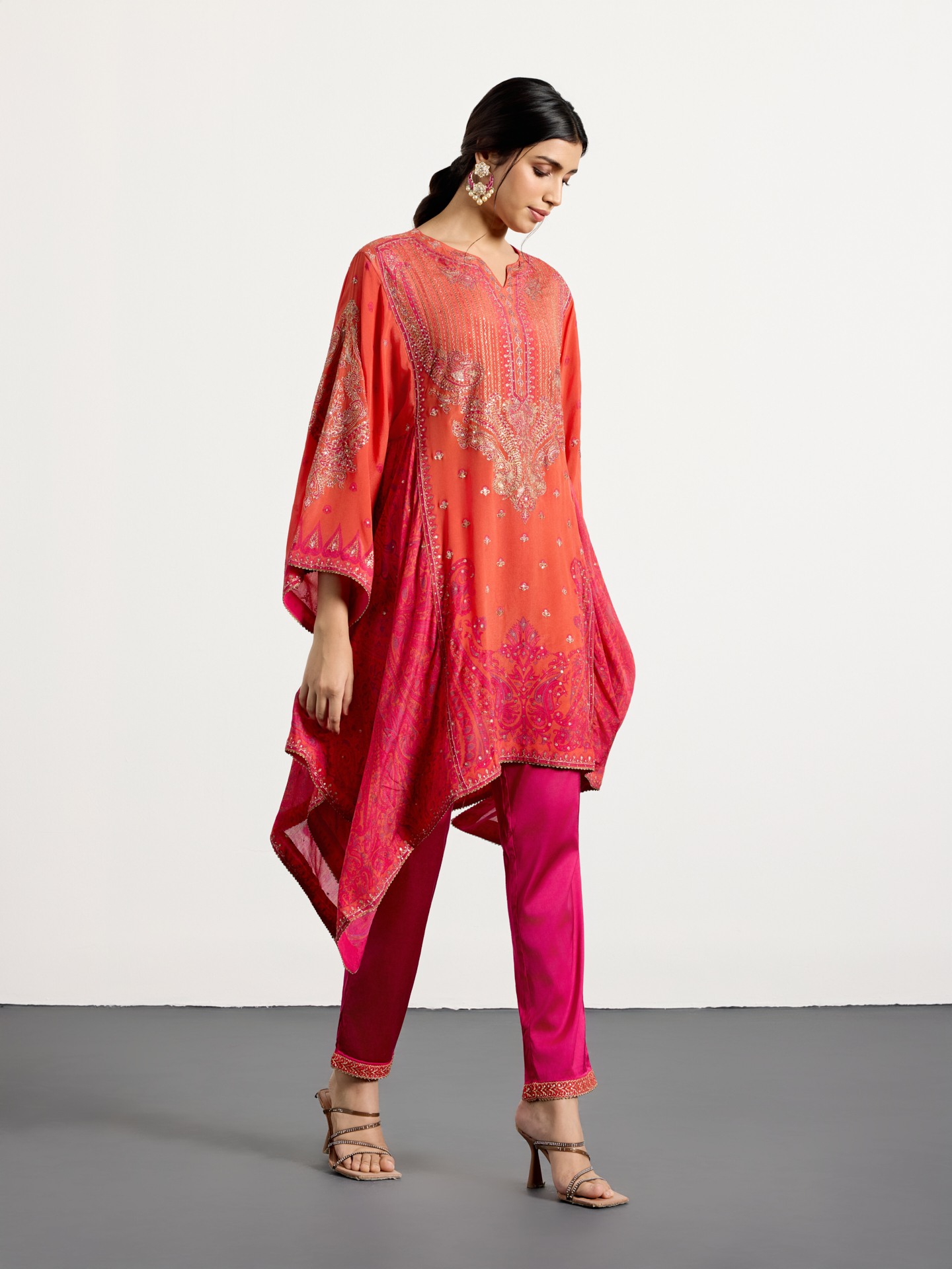 Fuchsia Coral Krishna Ensemble