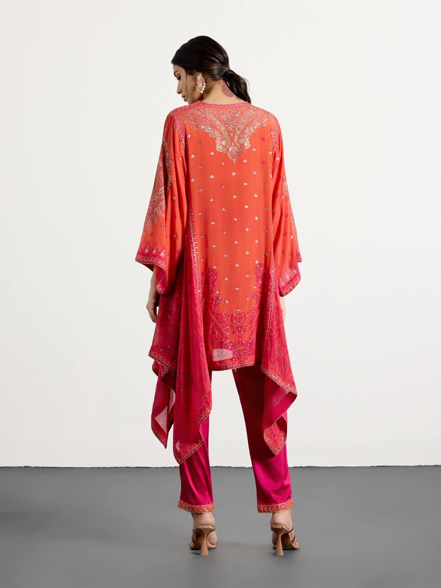 Fuchsia Coral Krishna Ensemble
