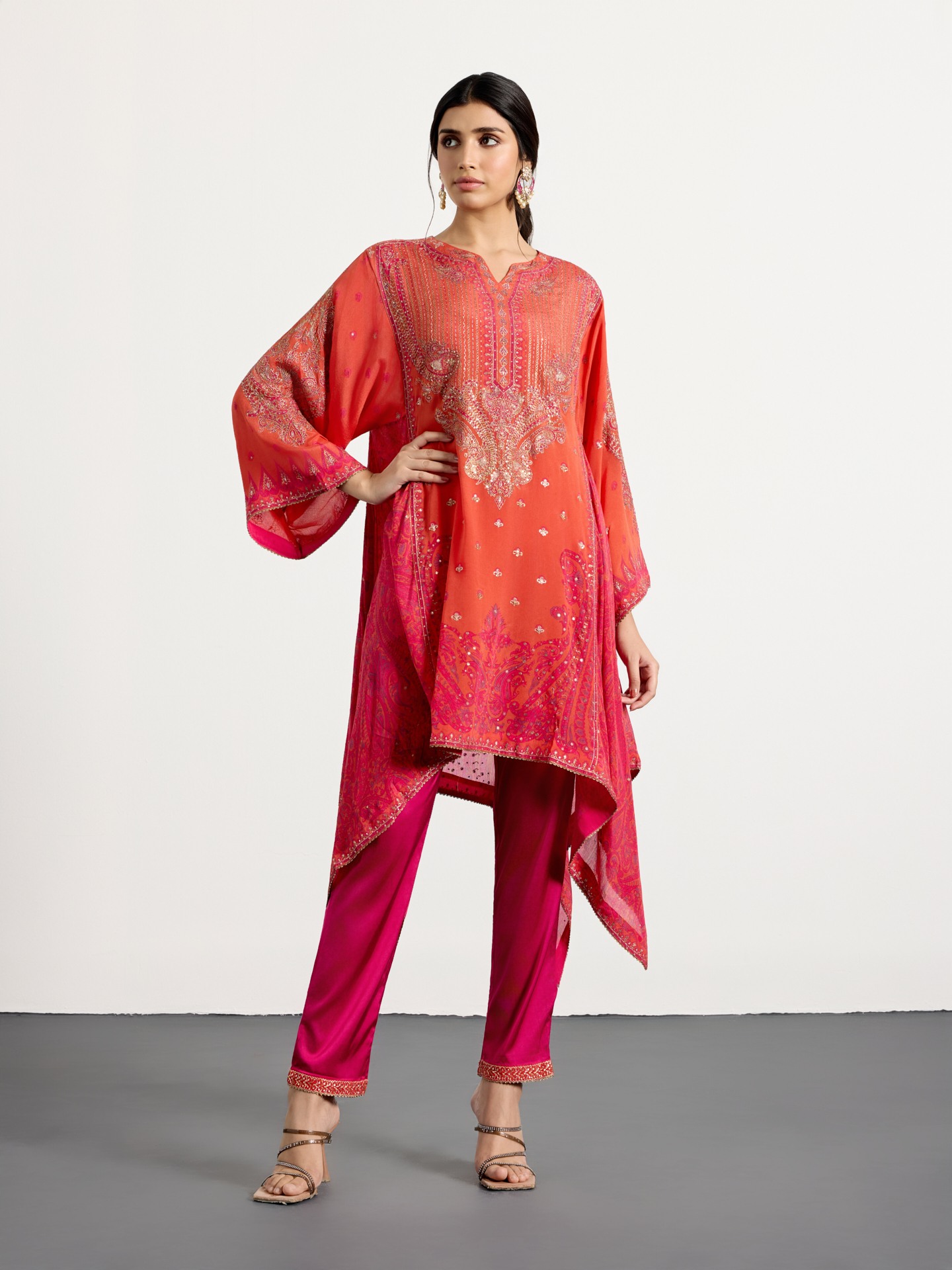 Fuchsia Coral Krishna Ensemble