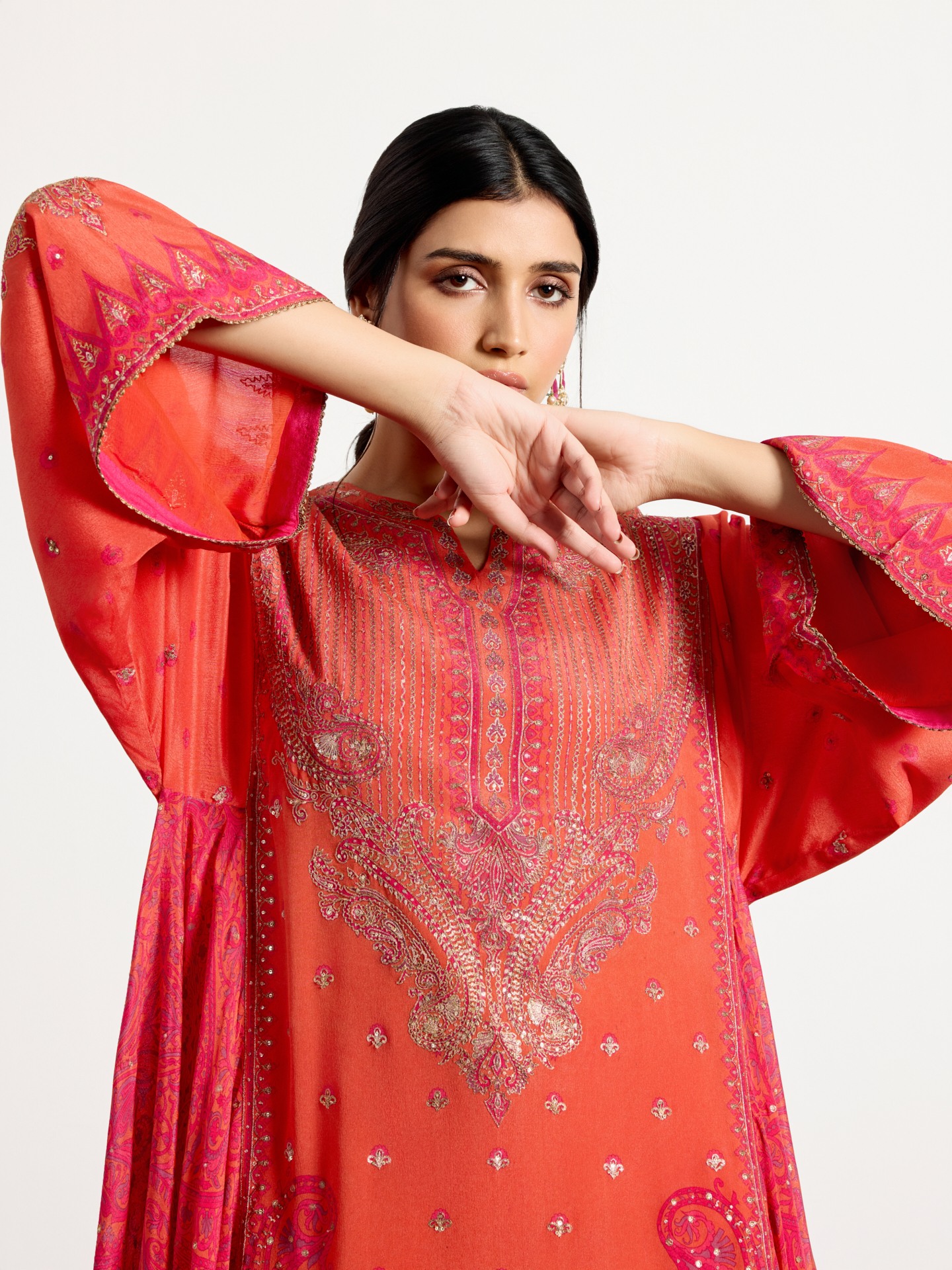 Fuchsia Coral Krishna Ensemble