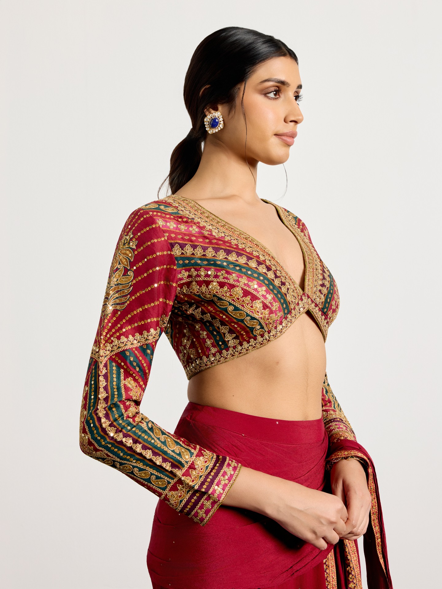 Prune Multi Gulzar Garden Saree