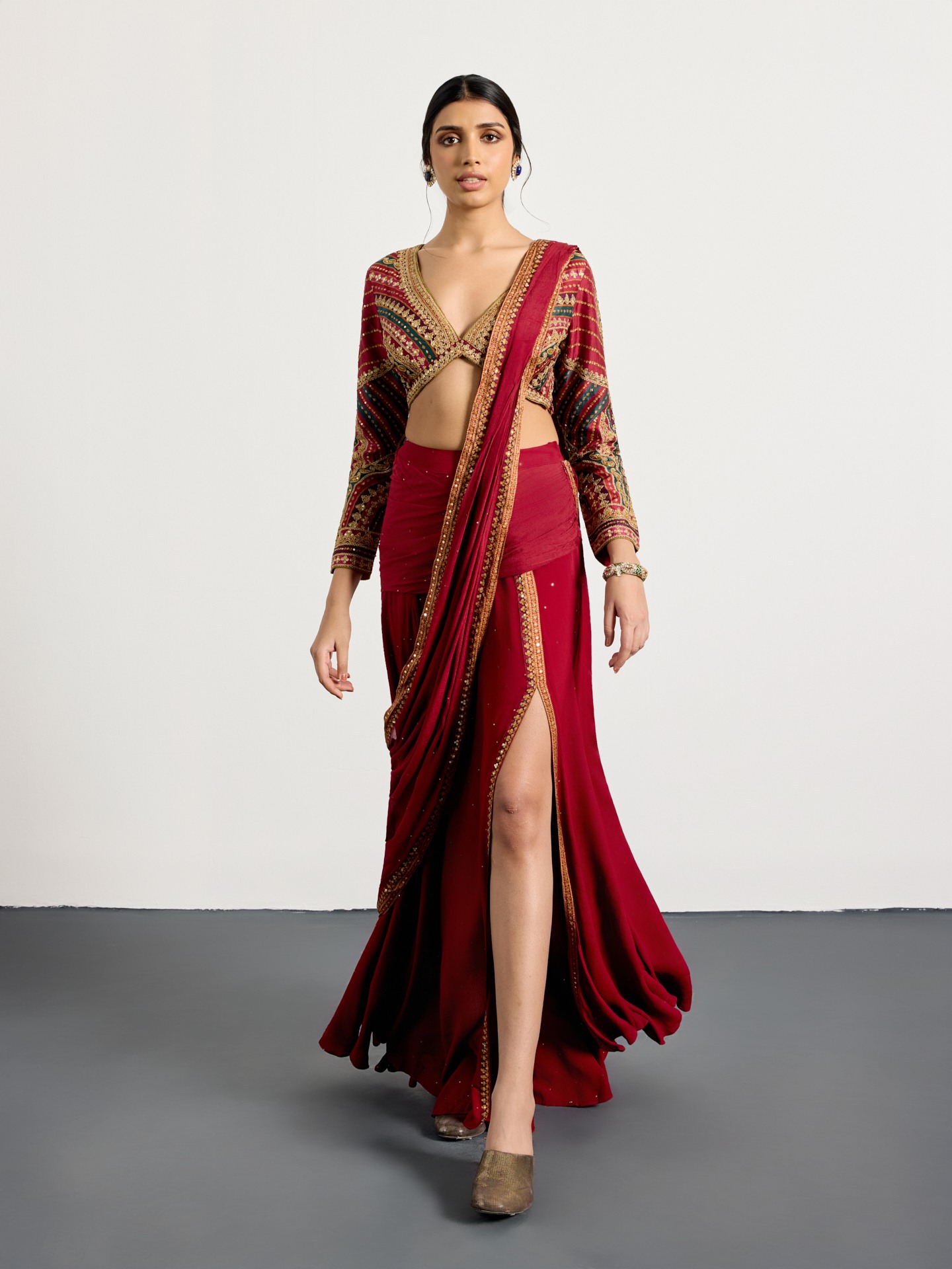 Prune Multi Gulzar Garden Saree