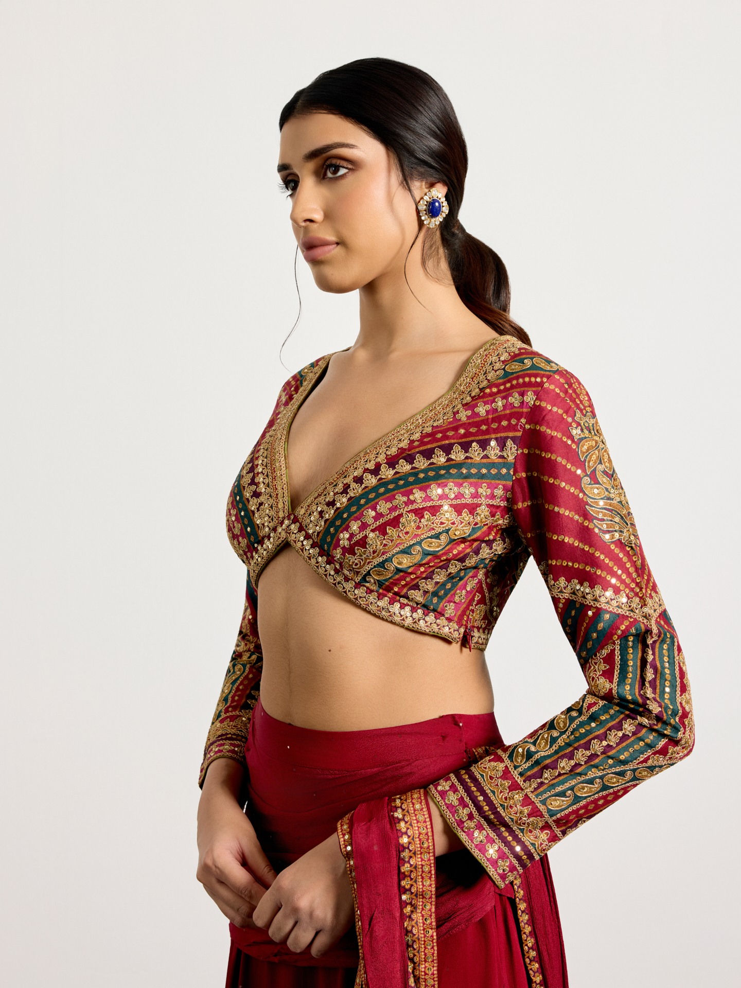 Prune Multi Gulzar Garden Saree