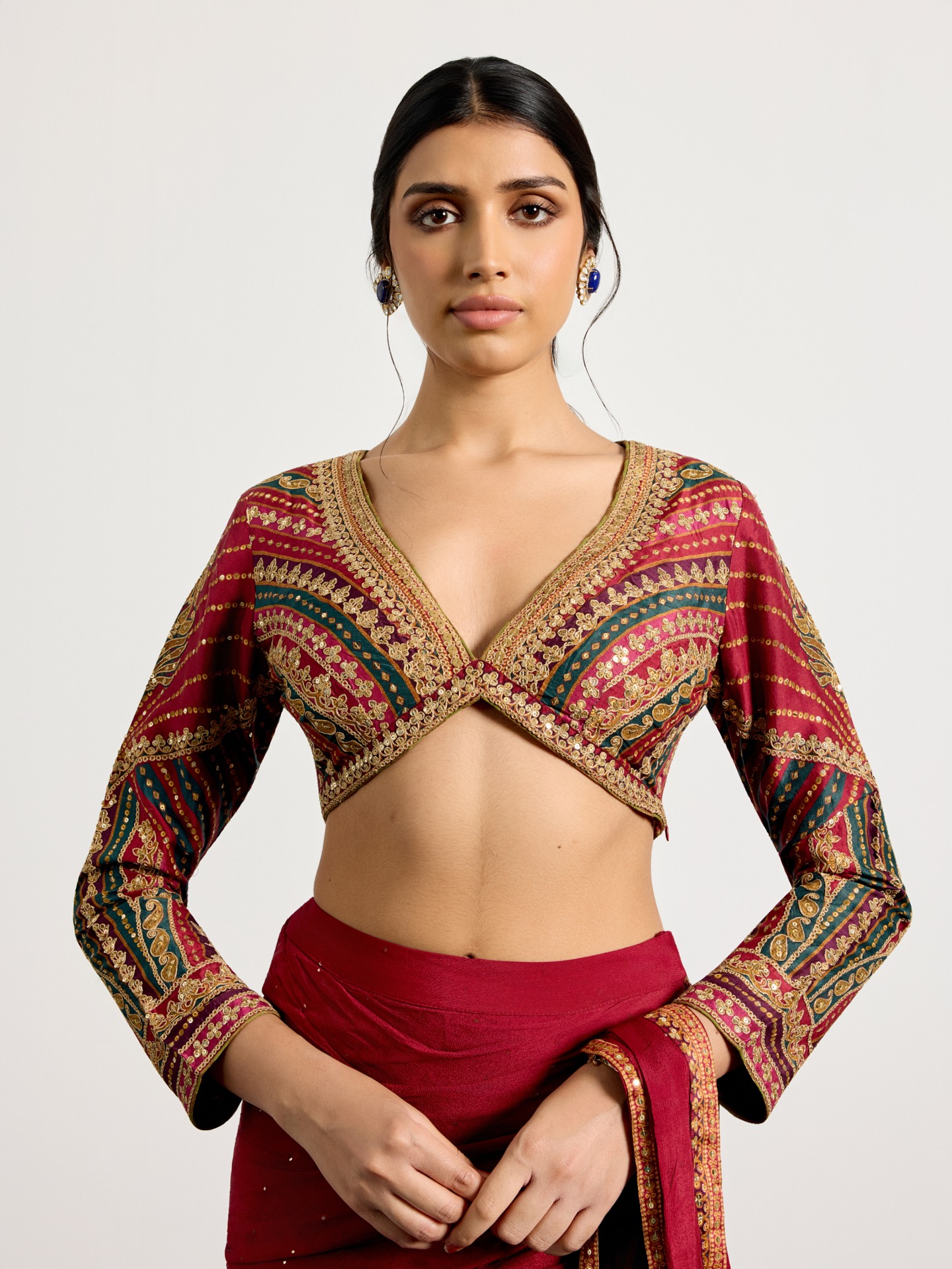 Prune Multi Gulzar Garden Saree