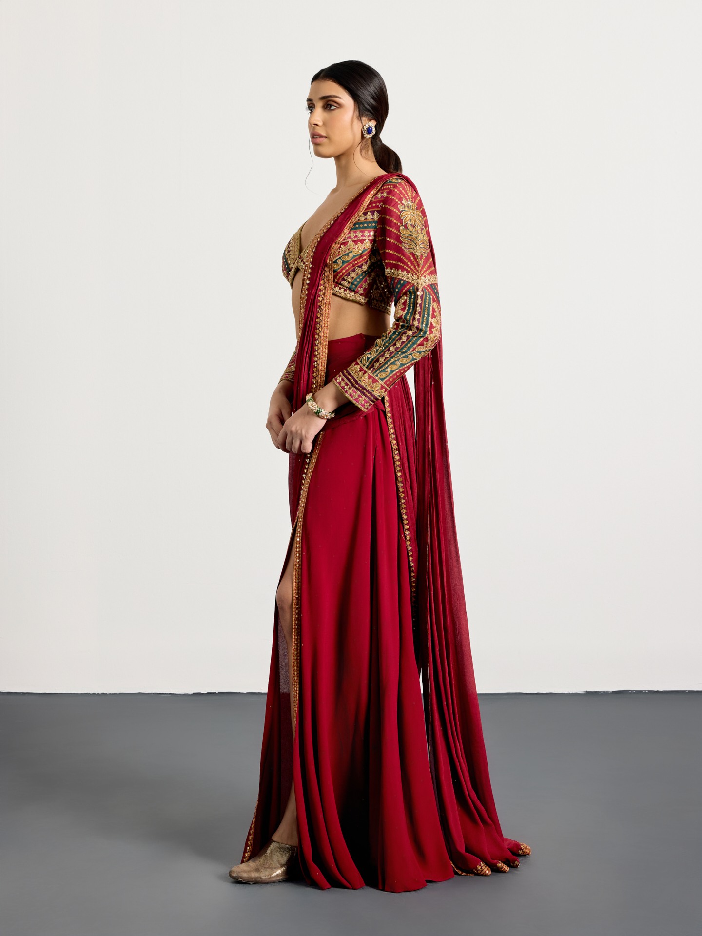 Prune Multi Gulzar Garden Saree