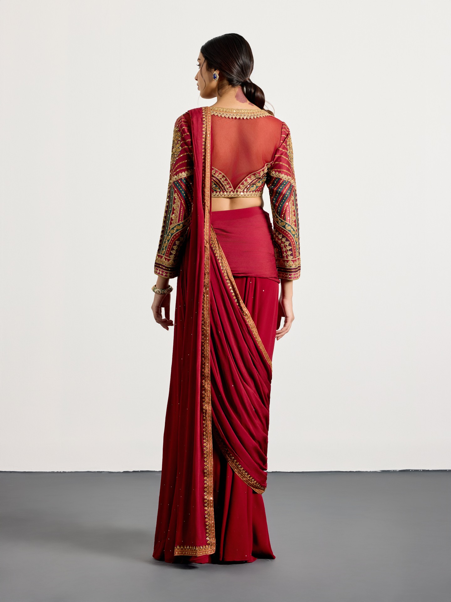 Prune Multi Gulzar Garden Saree