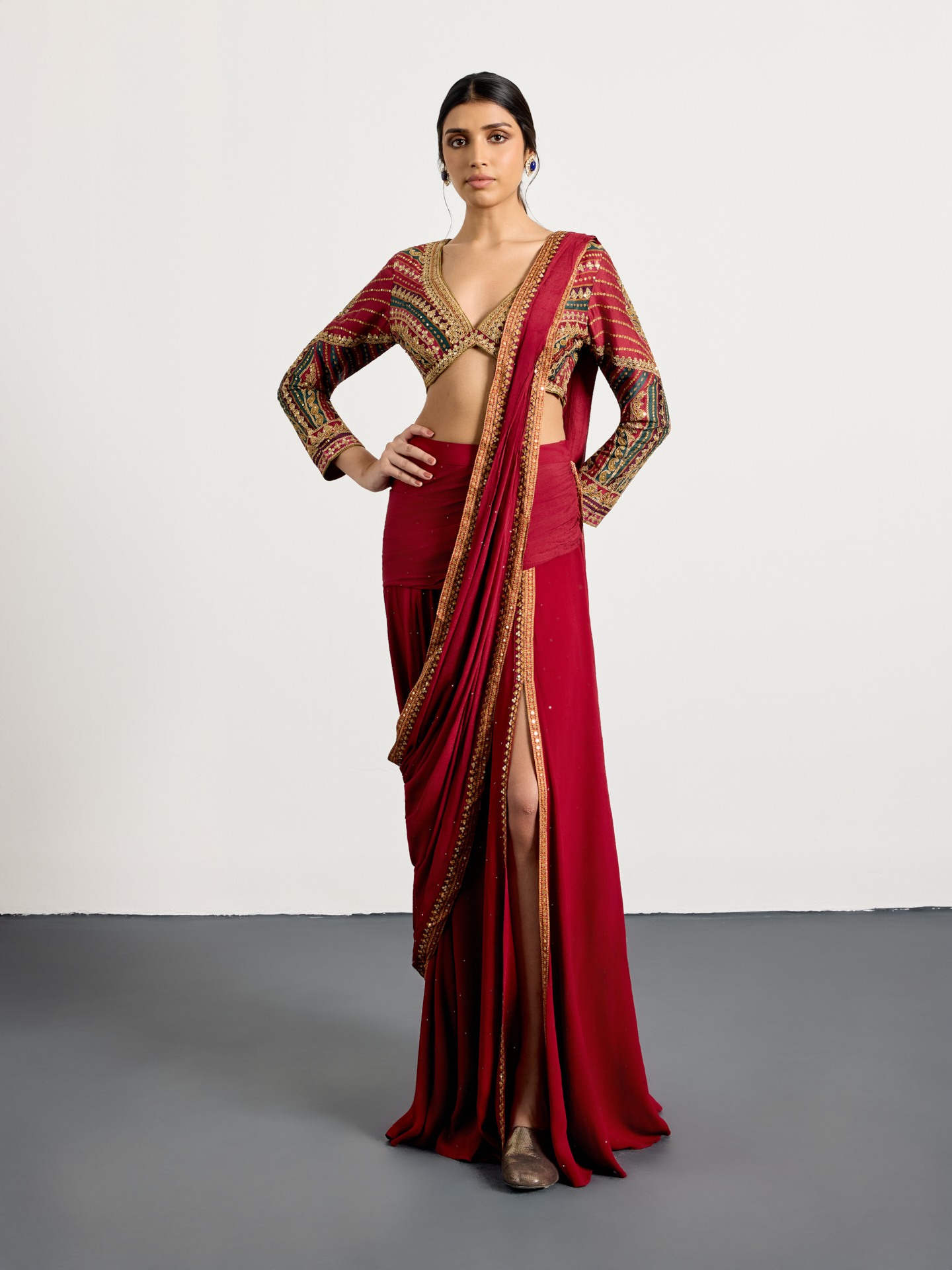 Prune Multi Gulzar Garden Saree