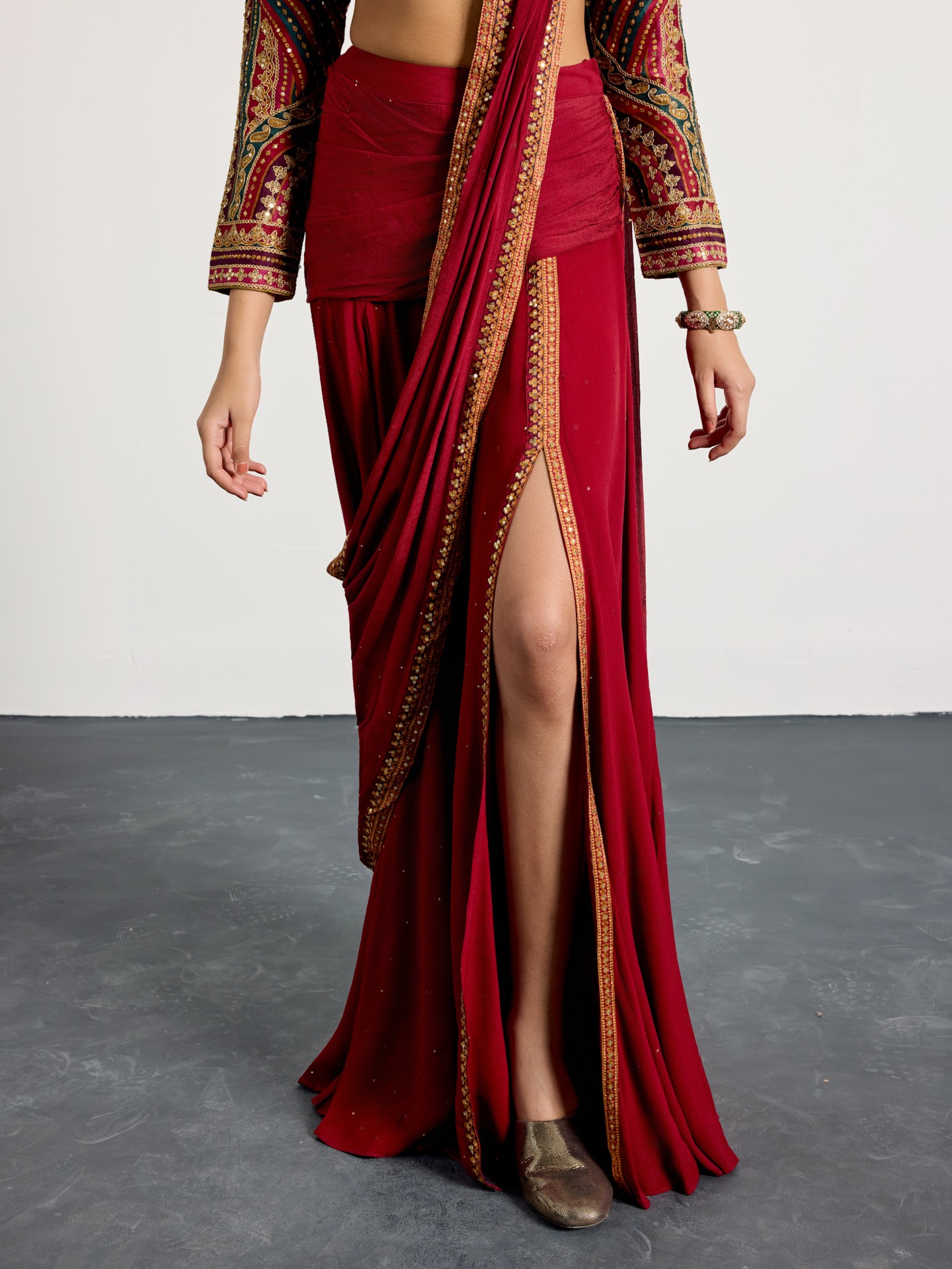 Prune Multi Gulzar Garden Saree