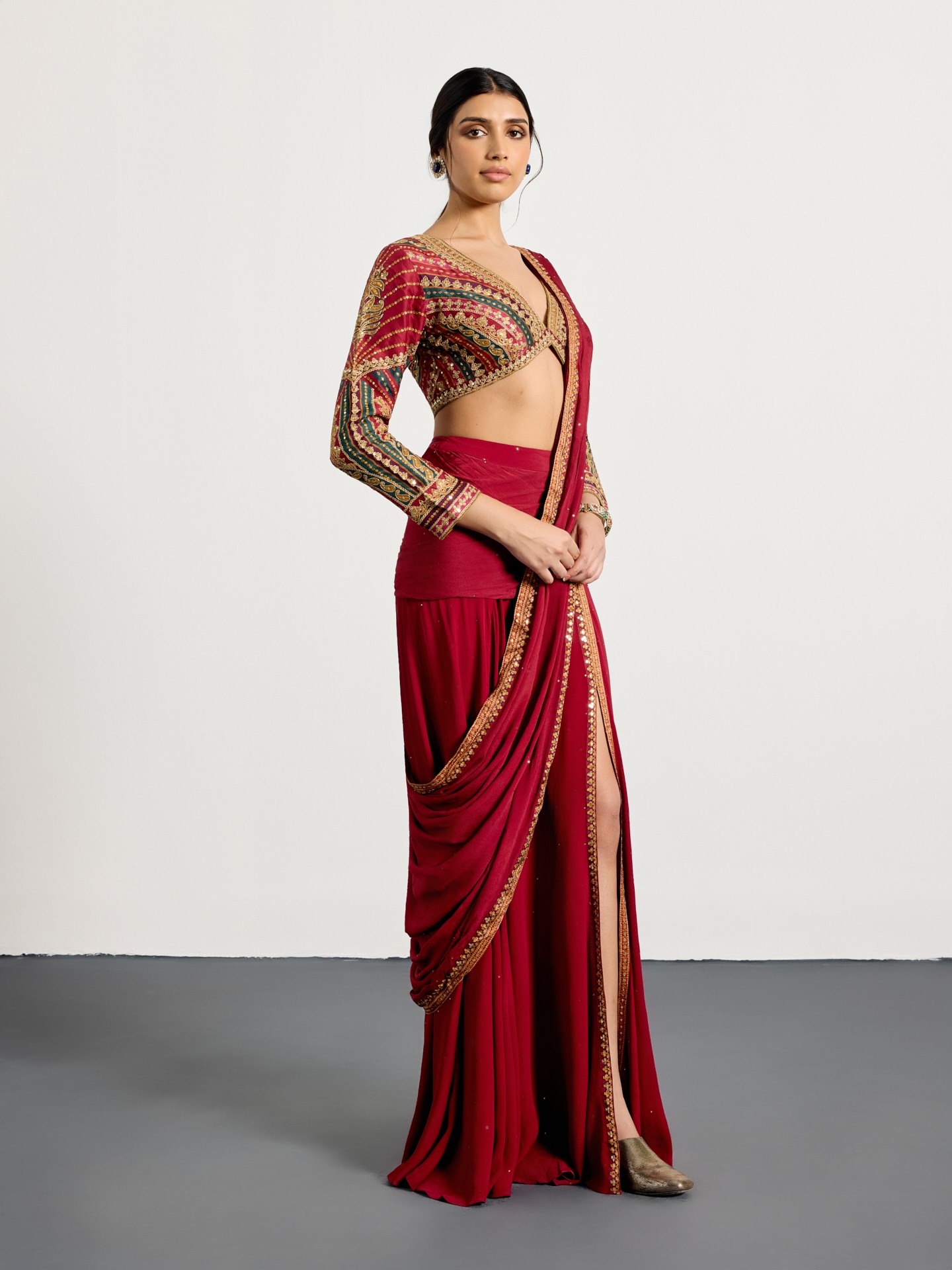 Prune Multi Gulzar Garden Saree