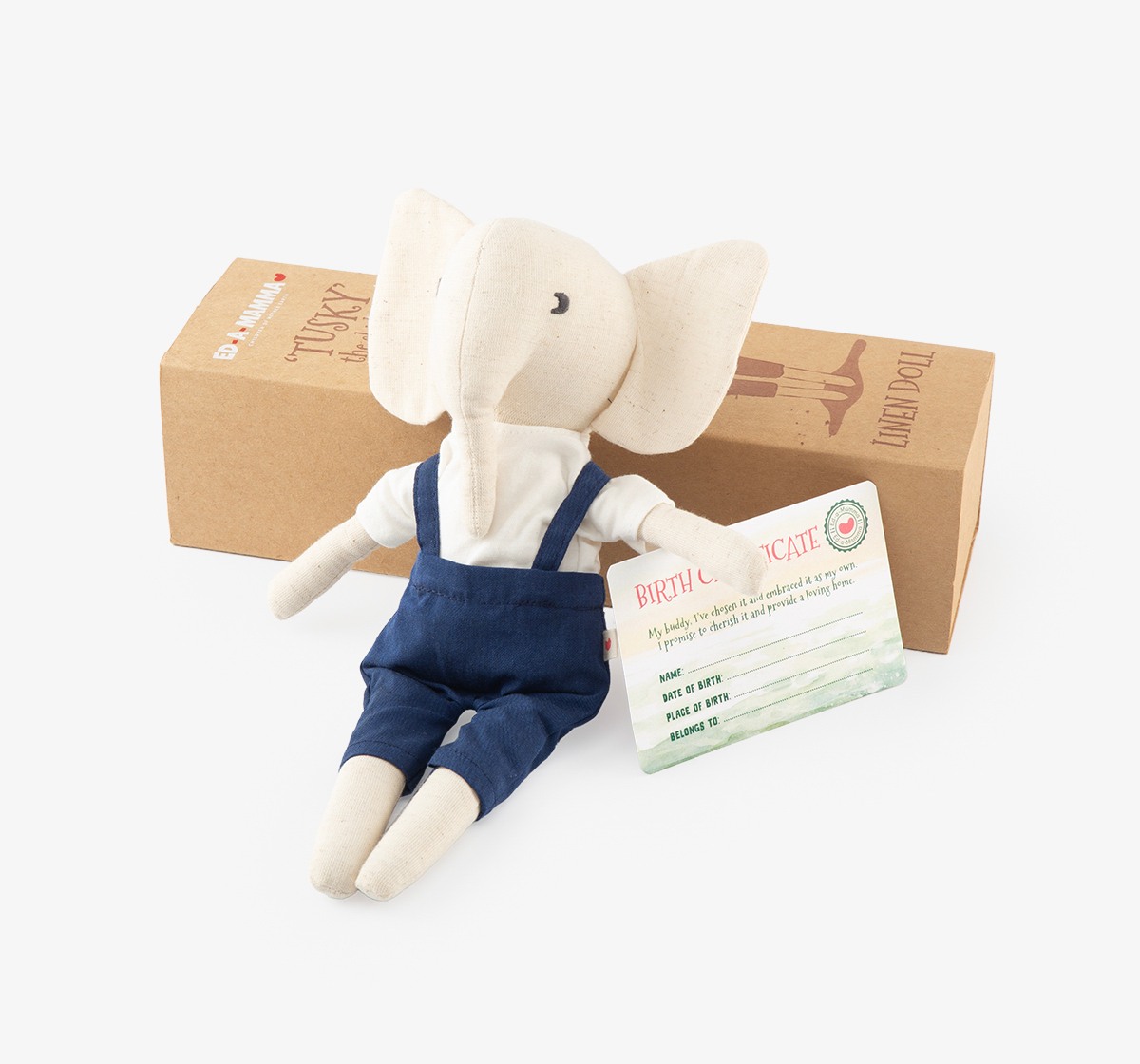 Ed-a-Mamma Linen Dolls - Elephant