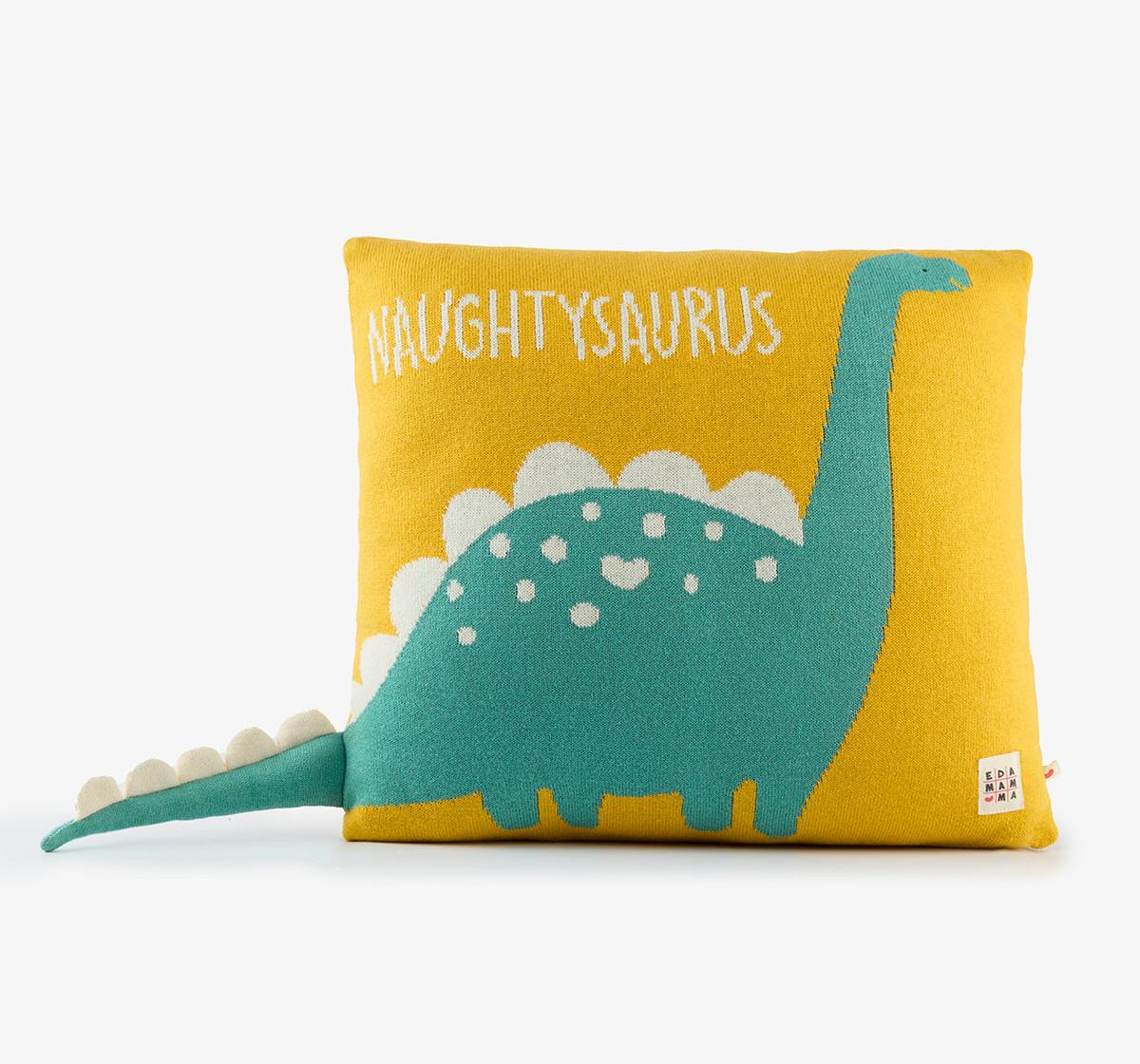 Flat Knit Dino Cushion