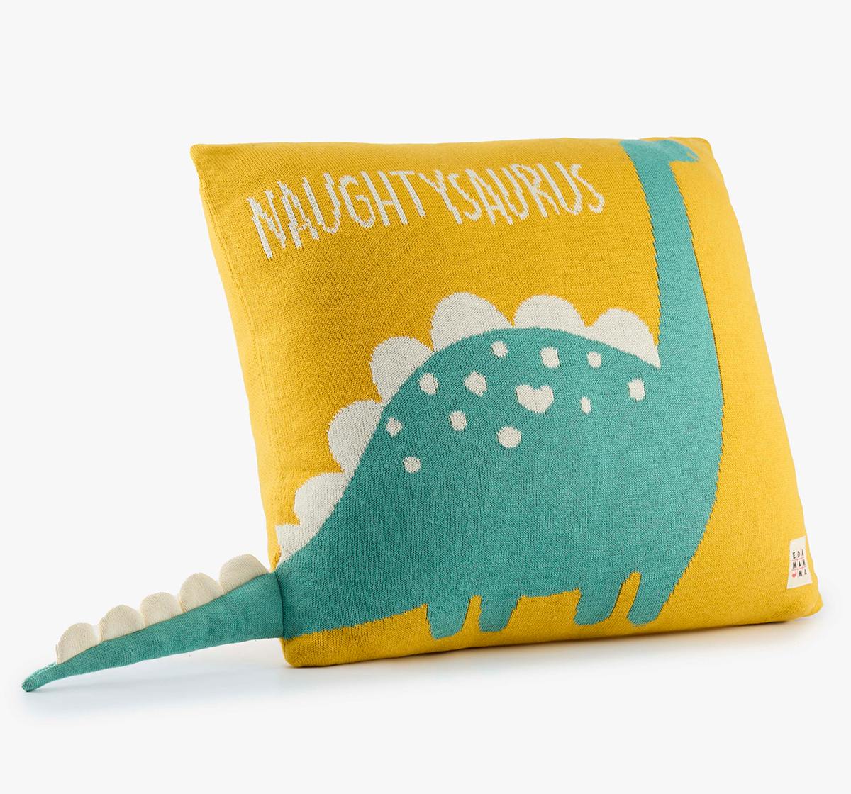Flat Knit Dino Cushion