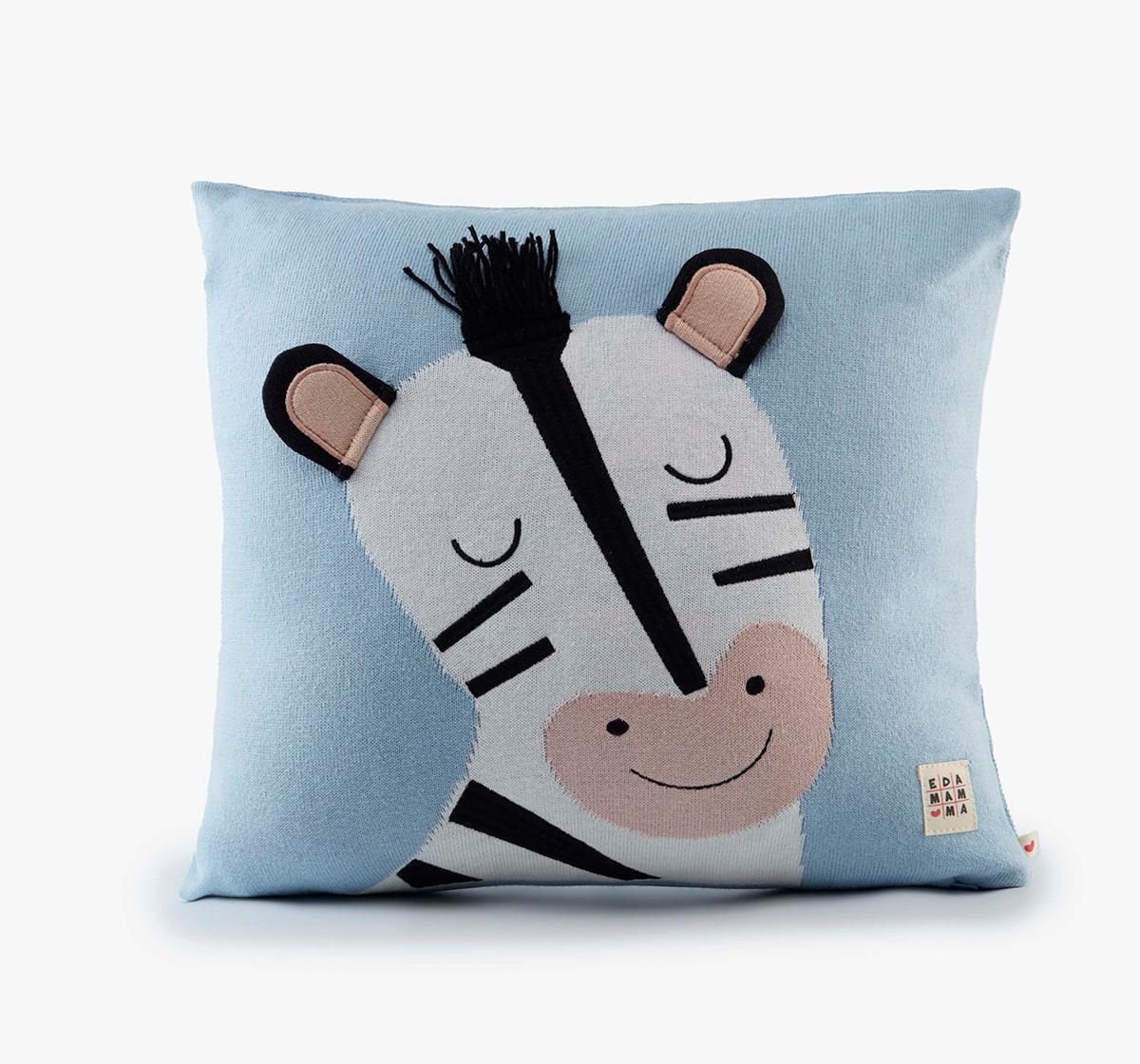 Flat Knit Zebra Cushion