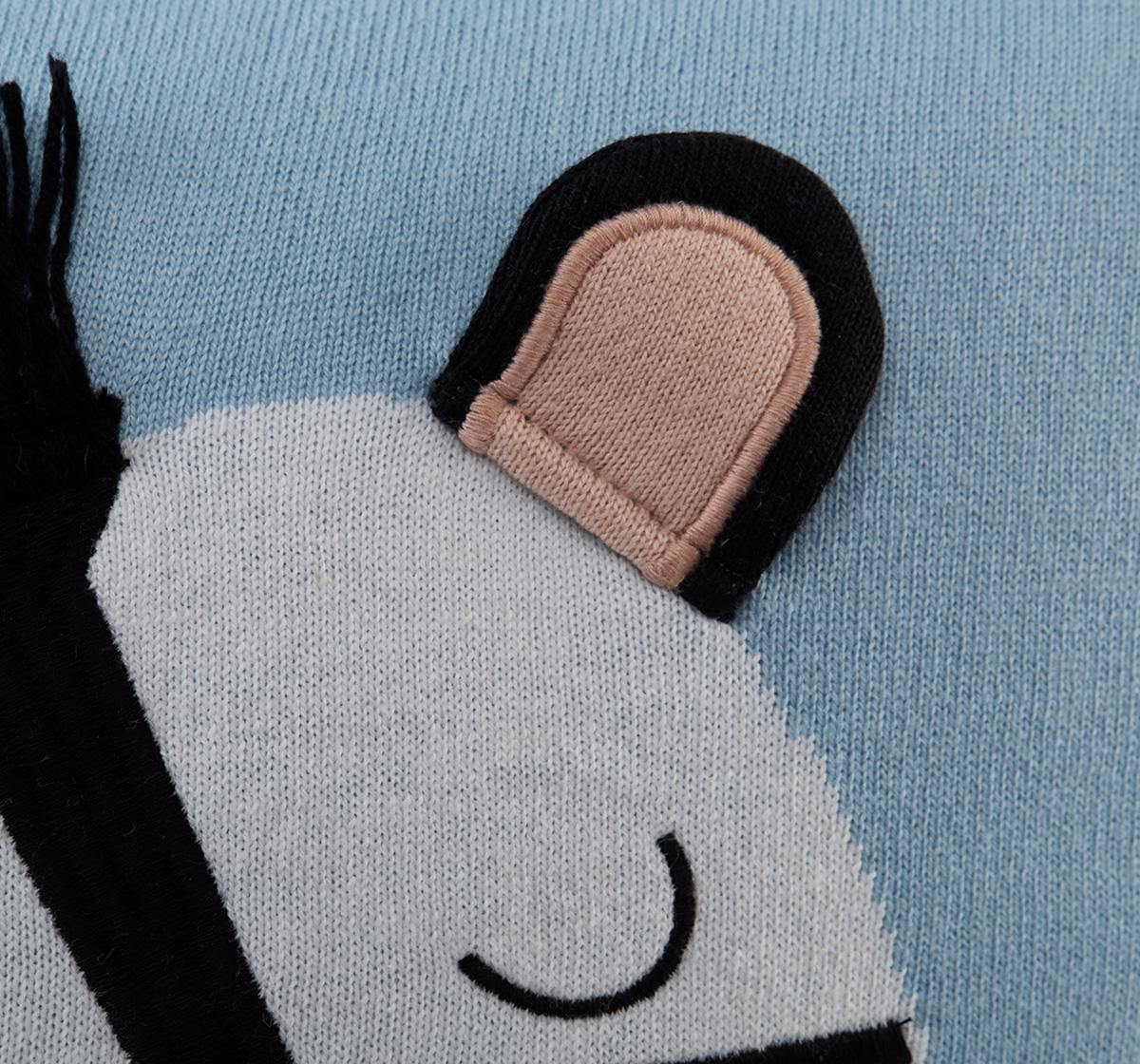 Flat Knit Zebra Cushion