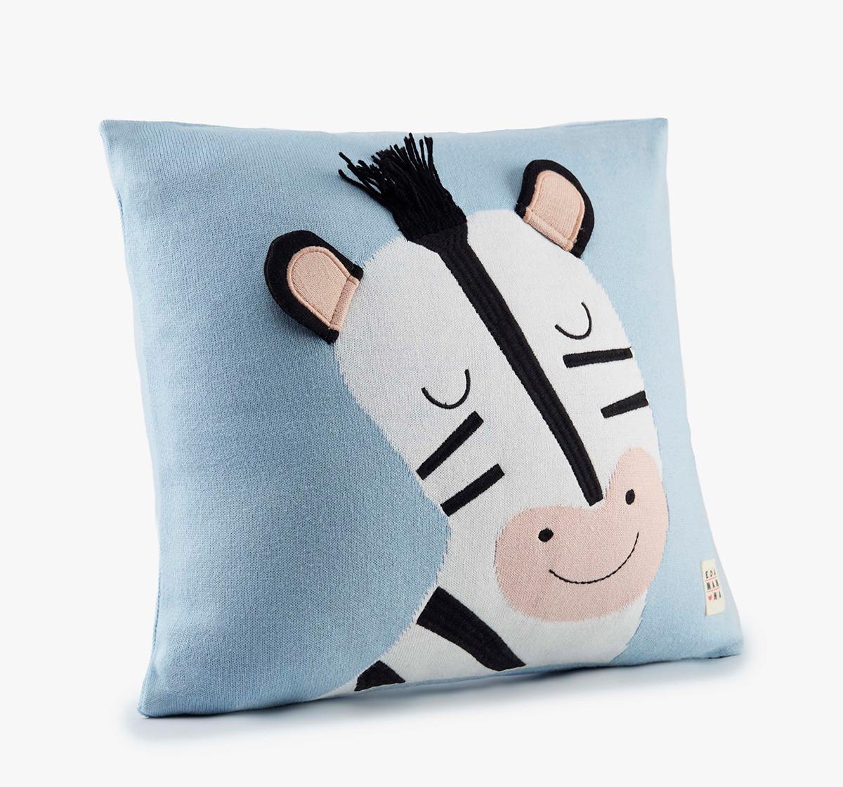 Flat Knit Zebra Cushion