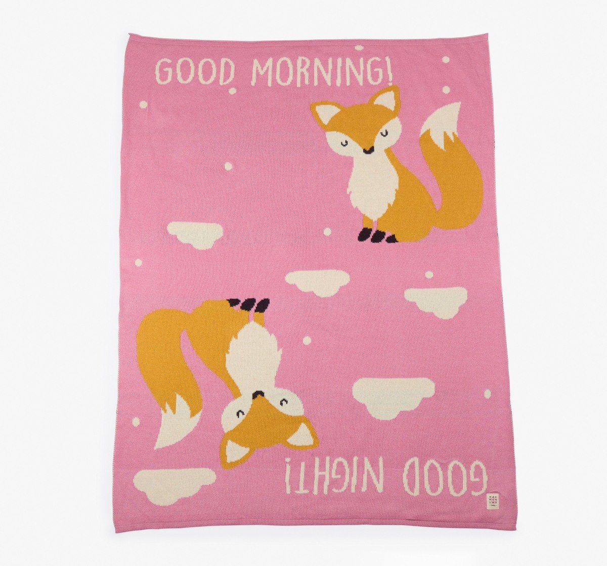 Flat Knit Blanket With Flat Knit Fox Toy