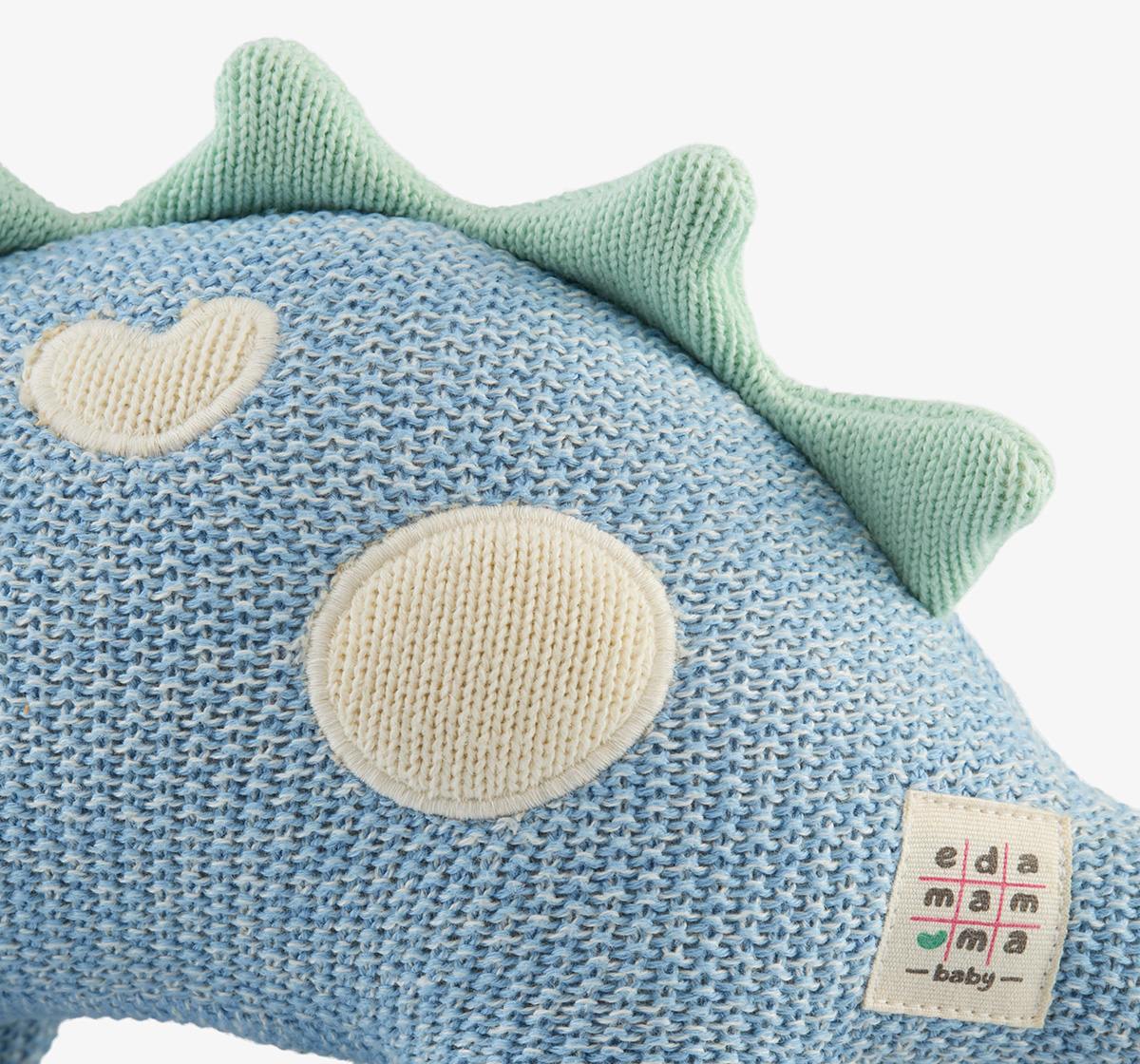 Flat Knit Blanket With Dino Toy