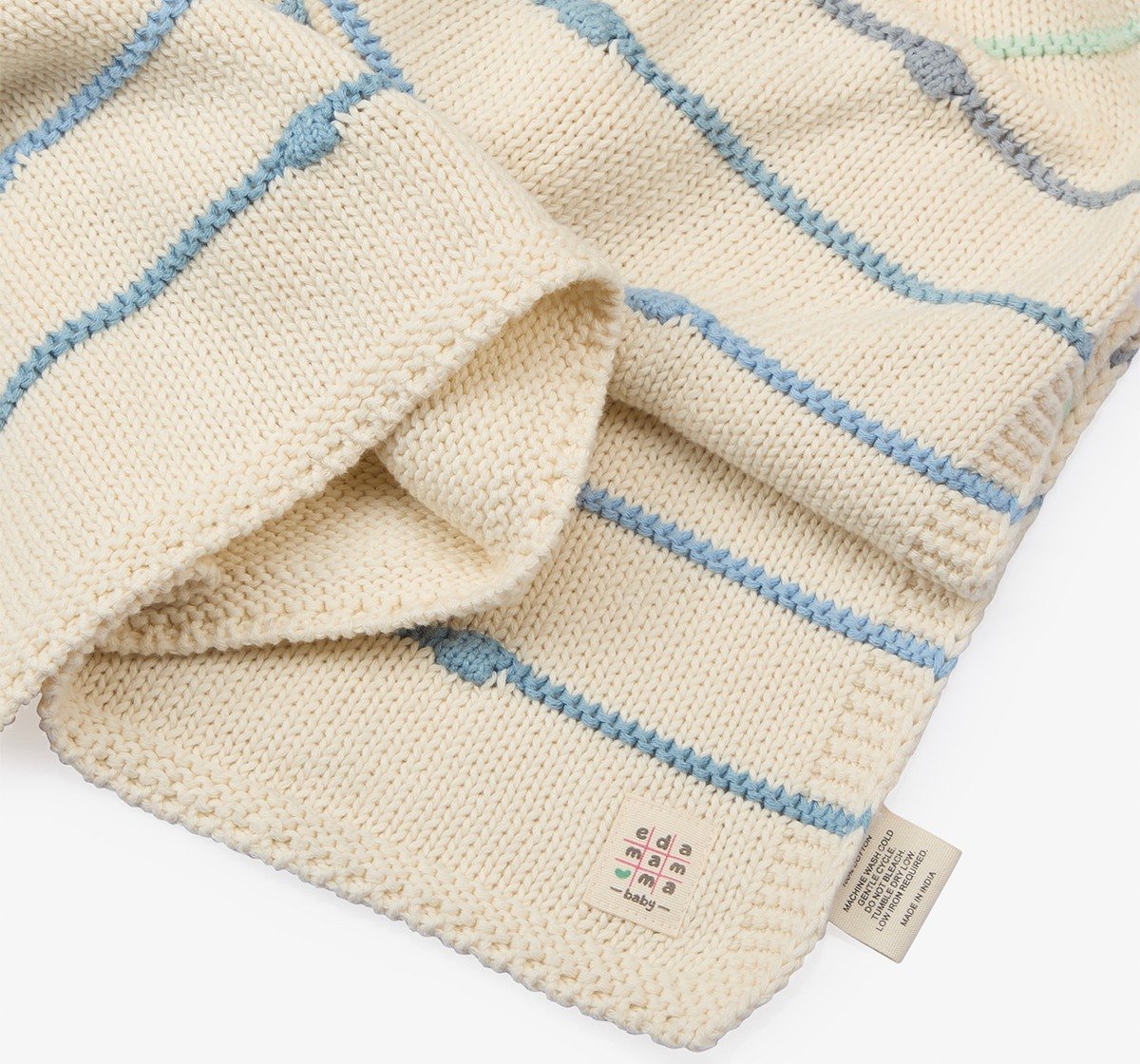 Flat Knit Blanket With Dino Toy