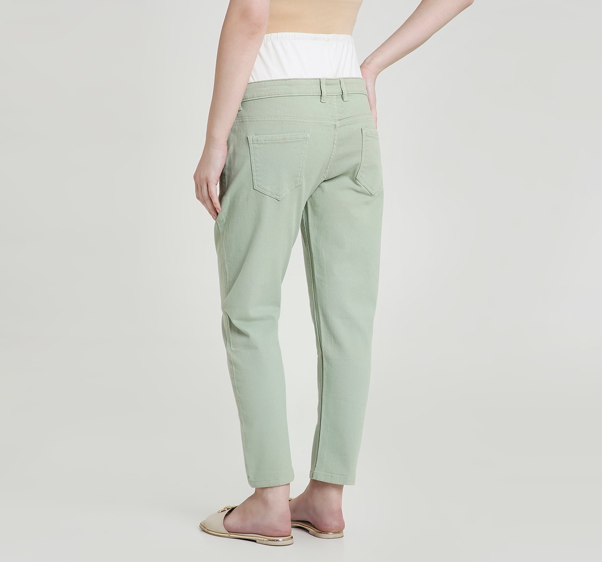 Maternity Jeans  Solid Olive